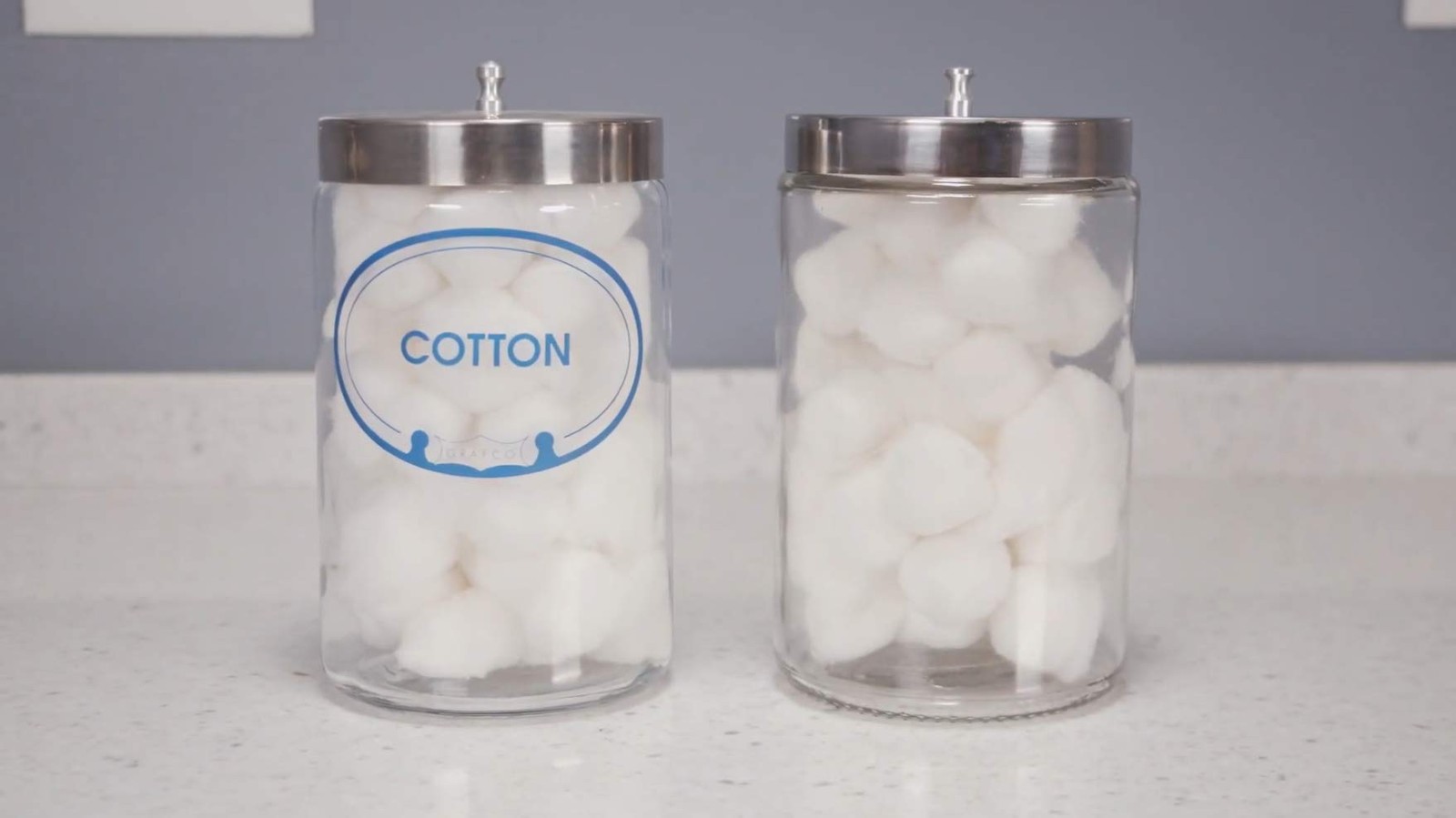 Grafco Glass Sundry Jar – Labeled ‘Cotton’ – Dressing Storage