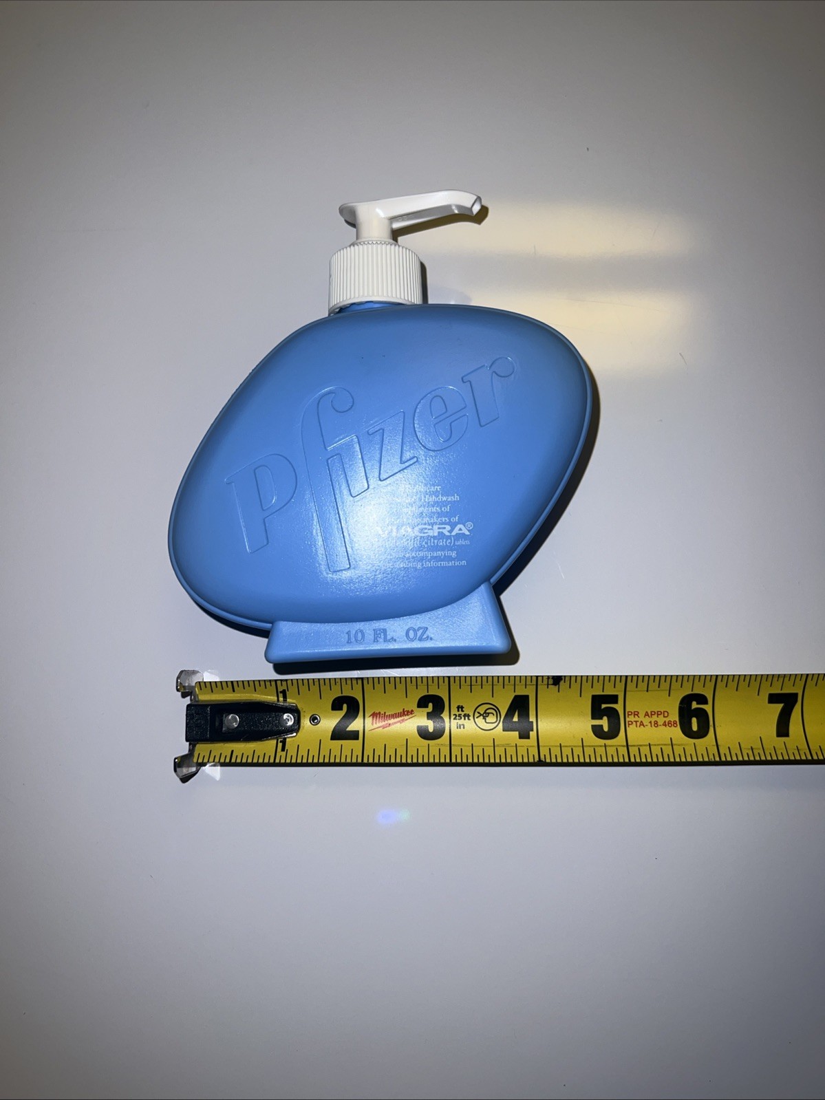 New! Pfizer Viagra Soap Dispenser Plastic 10oz Bottle Pharmaceutical Blue Pill!