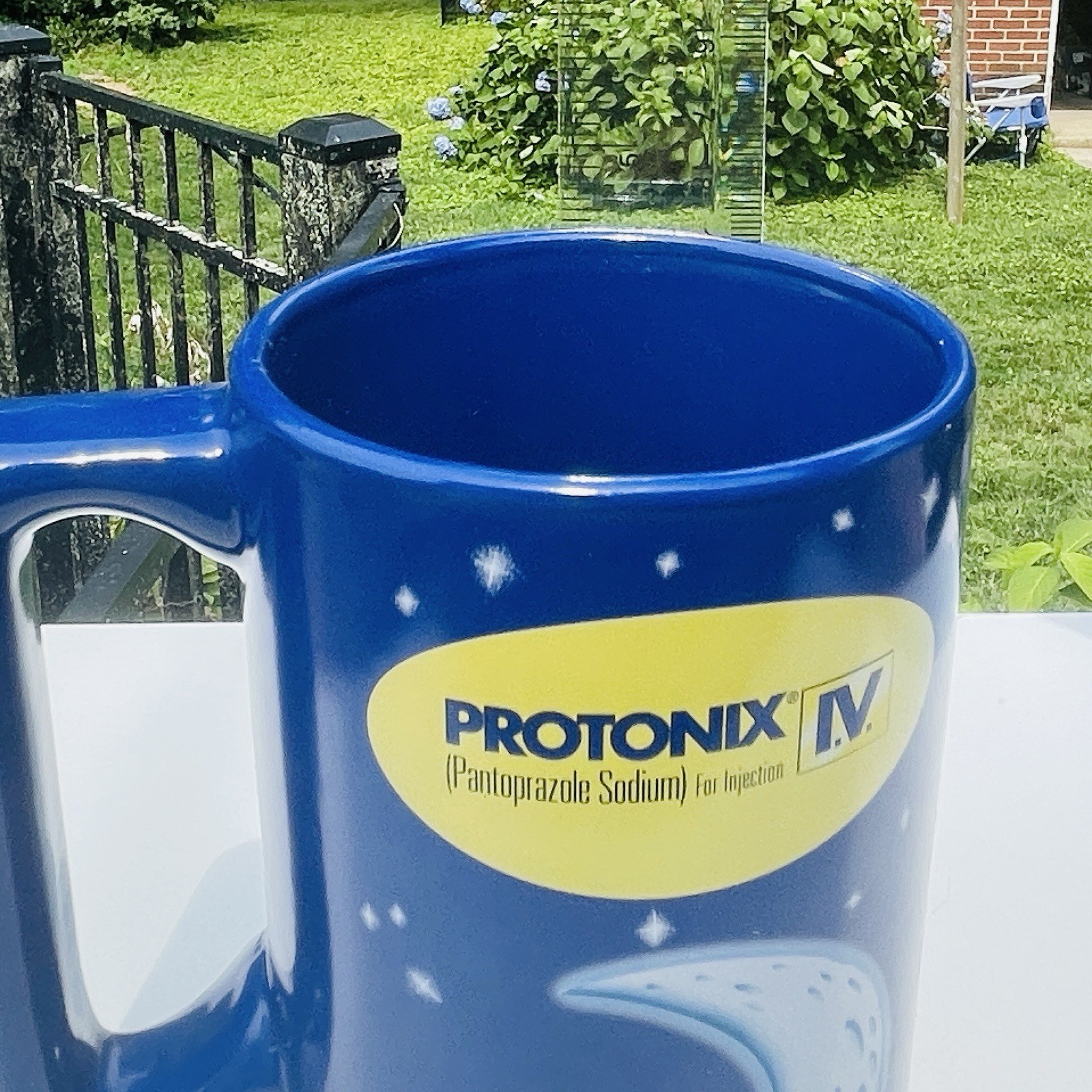 Lot Of 2 Protonix Coffee Mugs Heartburn Monster Pharmaceutical Advertisement