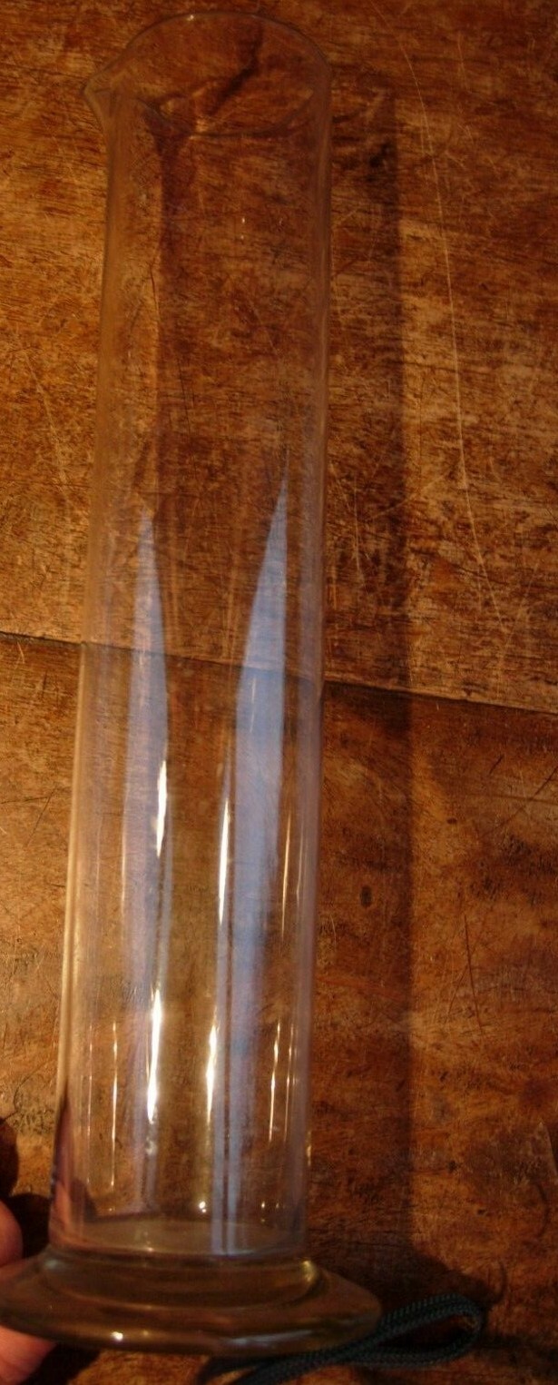 Measuring cylinder scientific glass hand blown with rough pontil
