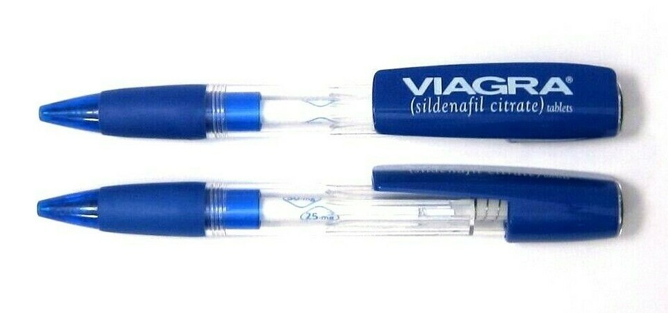 Drug Rep VIAGRA Collectible Pens x 2 with LARGE Pocket Clips RARE