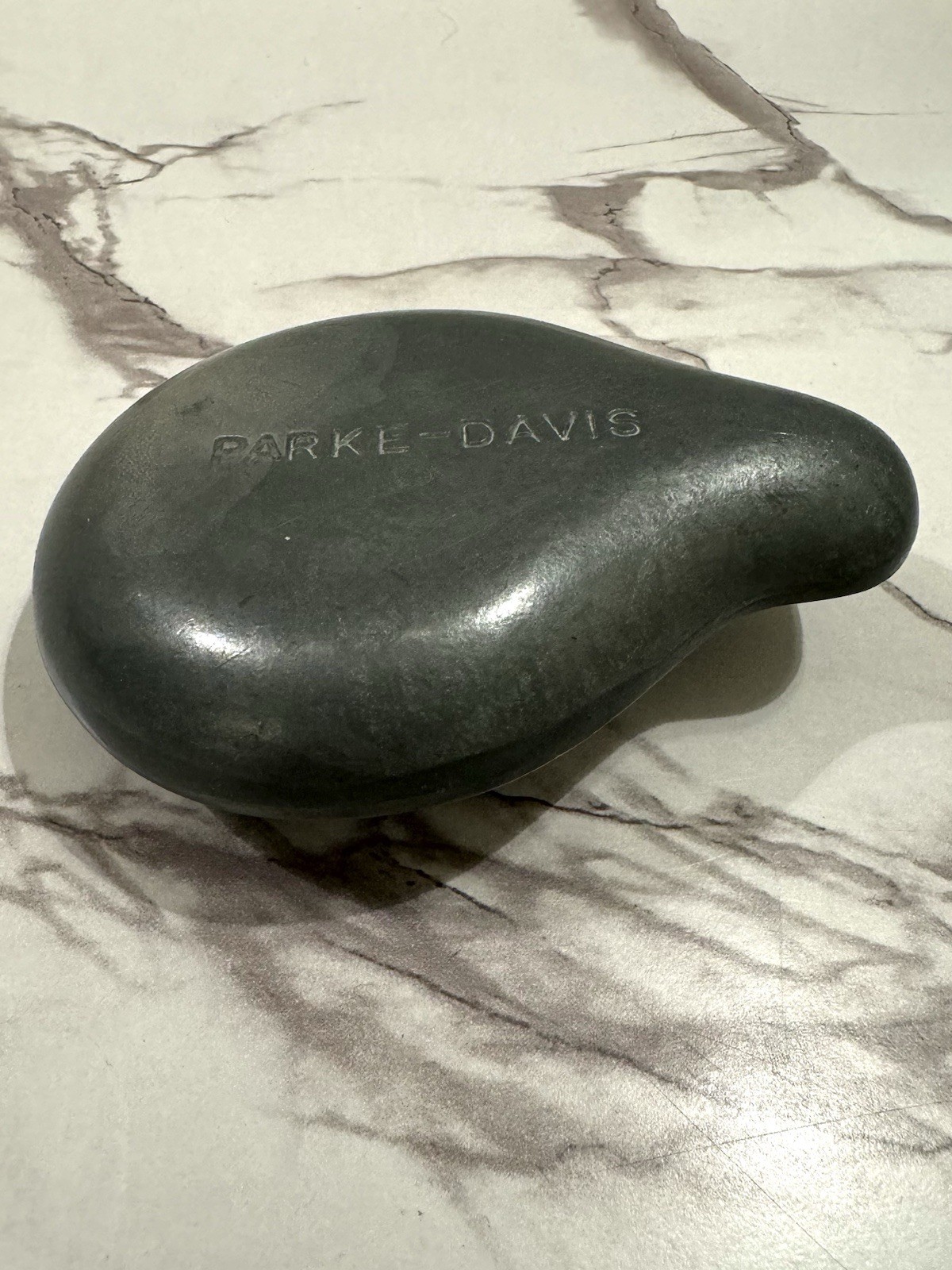 VINTAGE MEDICAL PHARMACEUTICAL PARKE-DAVIS FETAL PEWTER PAPERWEIGHT CA. 1950’s