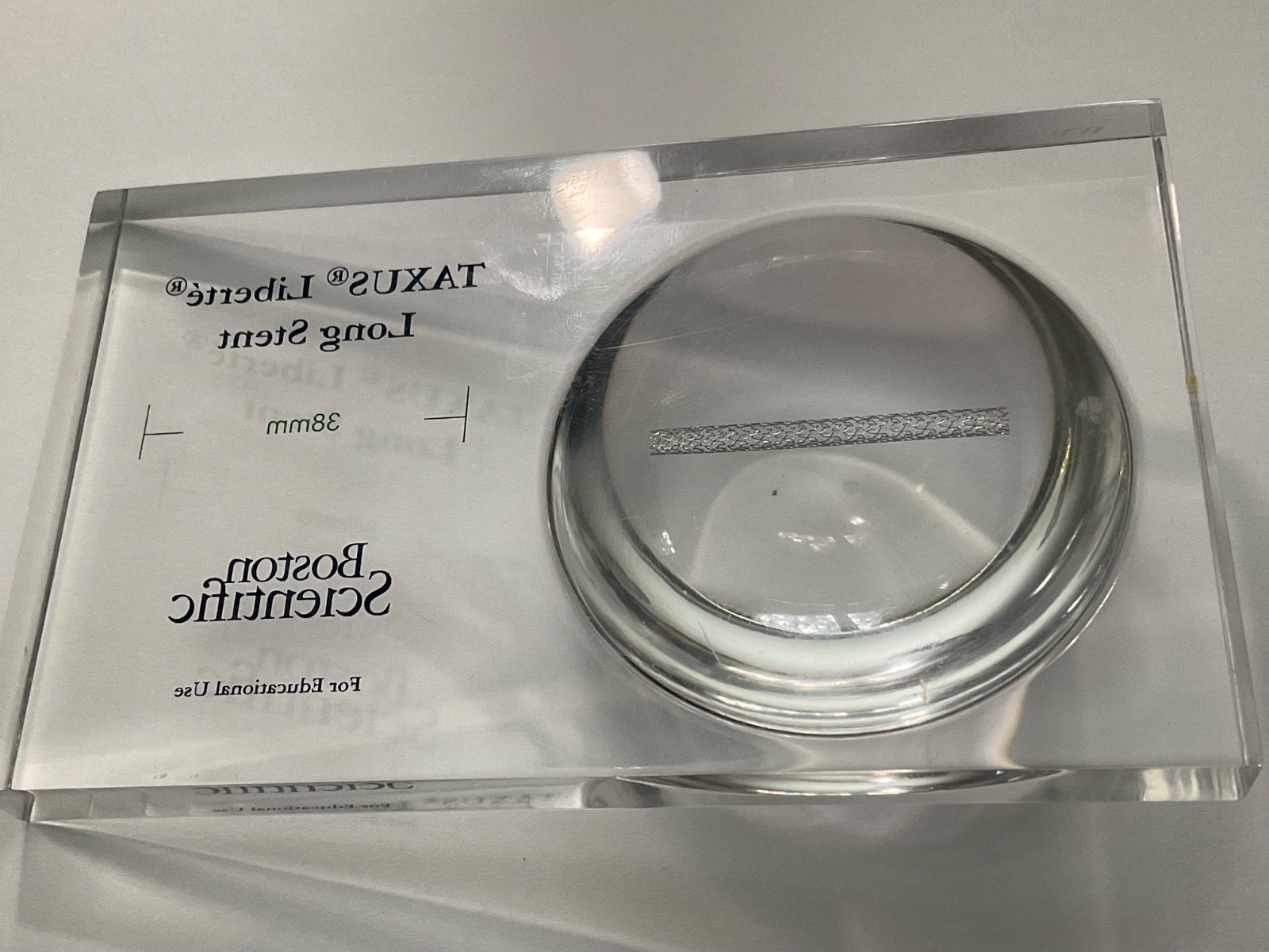 Boston Scientific Lucite Display Educational Use Rare Desk Paperweight💥