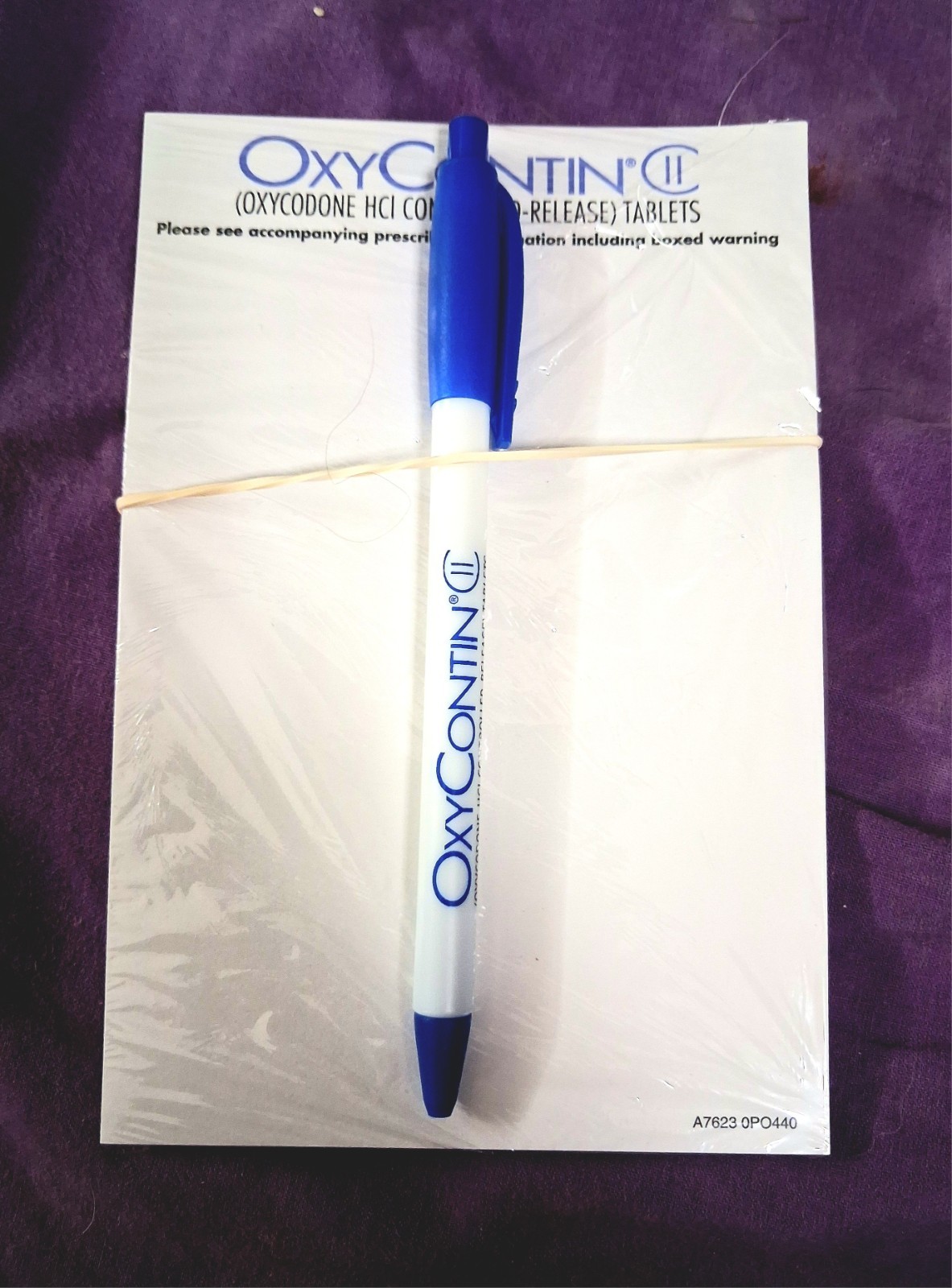 Oxycontin Note Pads With Oxycontin Branded Pen