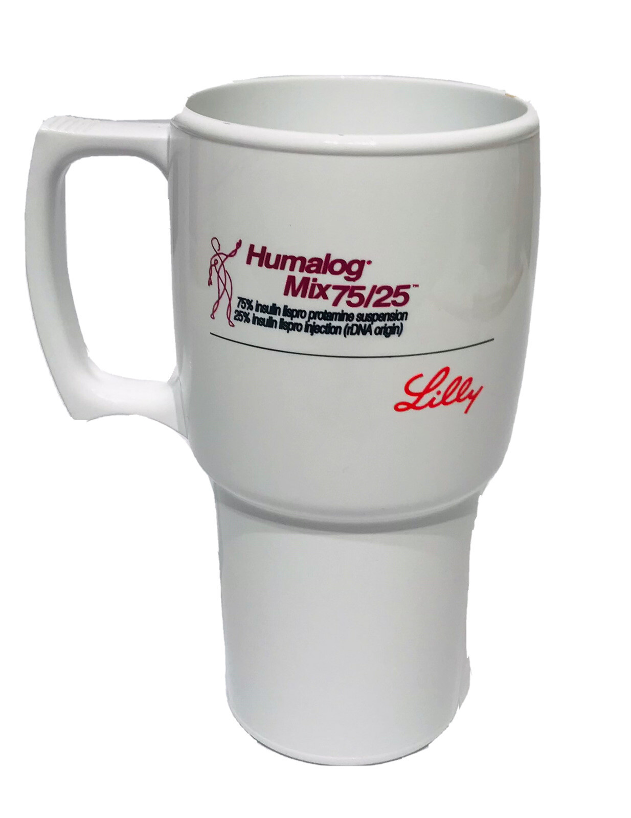 Humalog Mix Travel Coffee Tea Mug Cup Drug Rep Pharmaceutical Promo 14 fl oz.