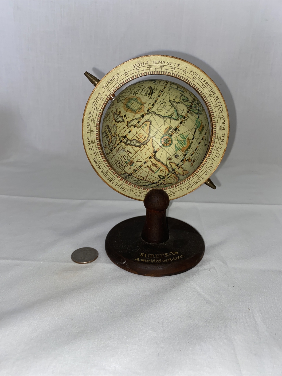 Vintage Surbex-T Pharmaceutical Rep Drug Advertising World Globe Small RM9