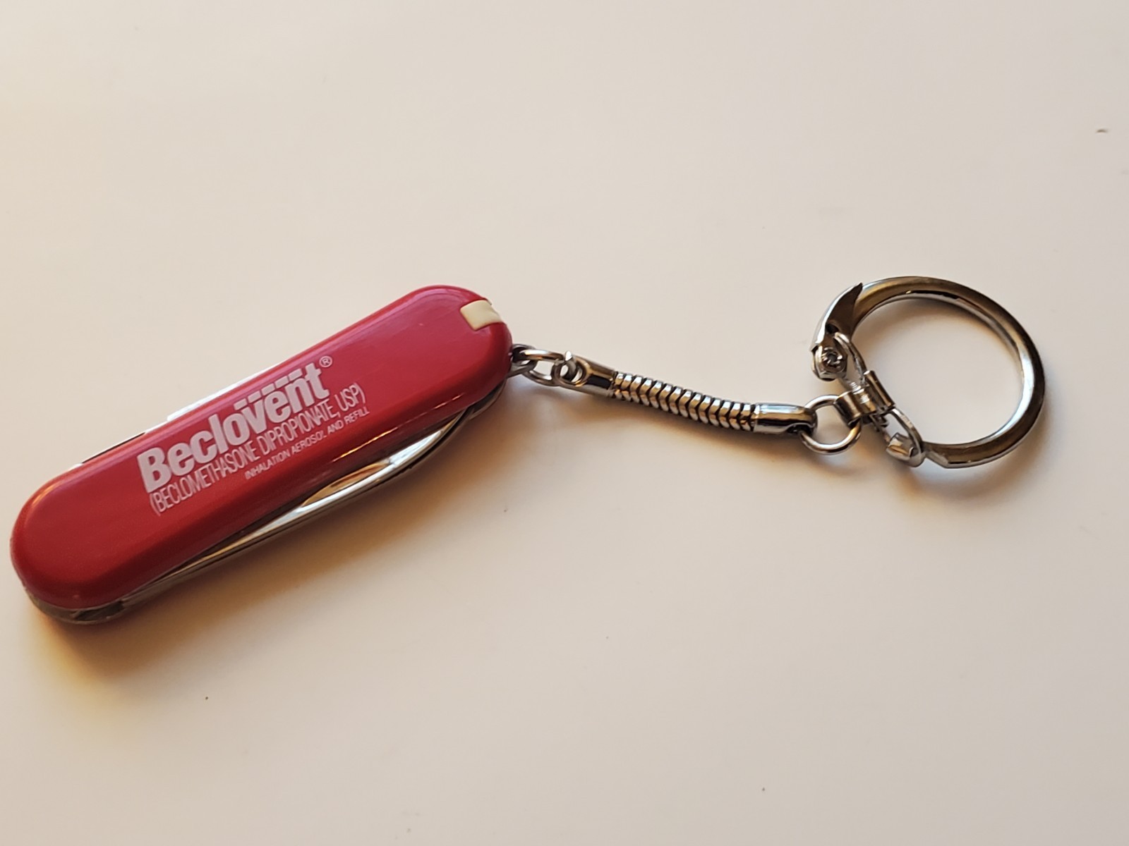 Beclovent Pocket Knife Keychain Drug Rep Pharmaceutical Advertising