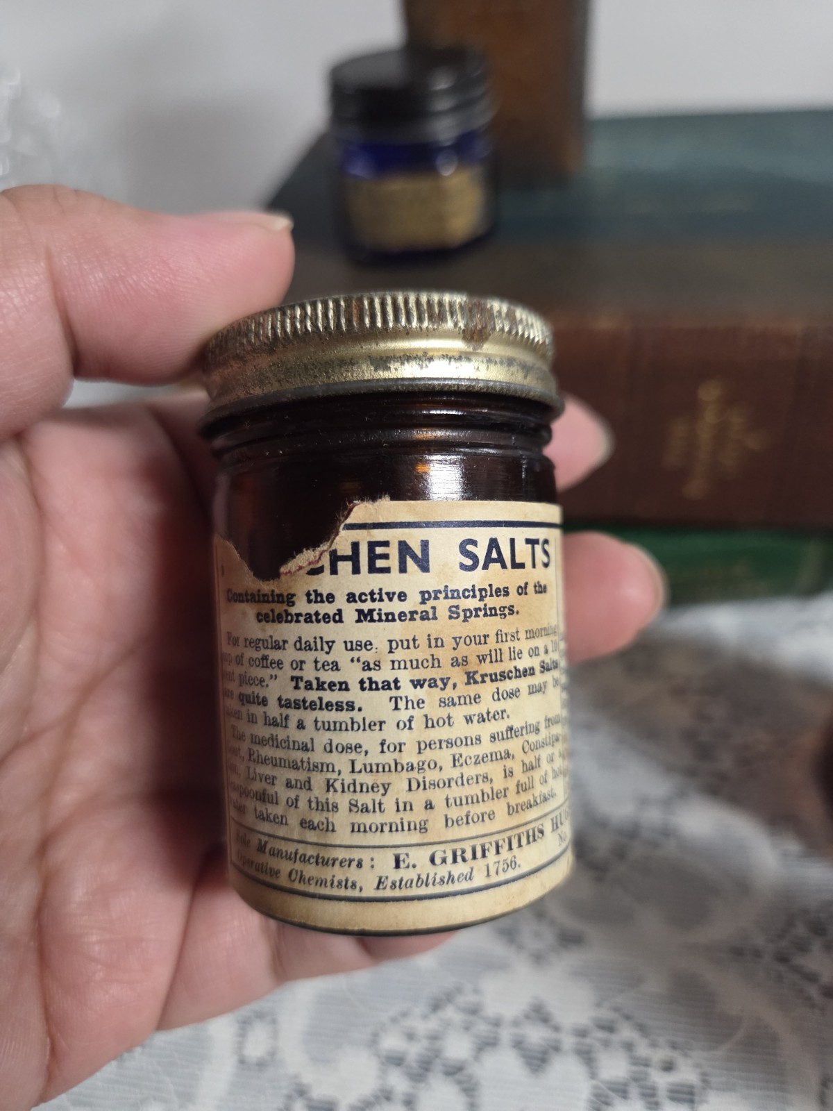 Antique Apothecary Bottle Set – Amber & Cobalt Glass – Vintage Medicine Jars…