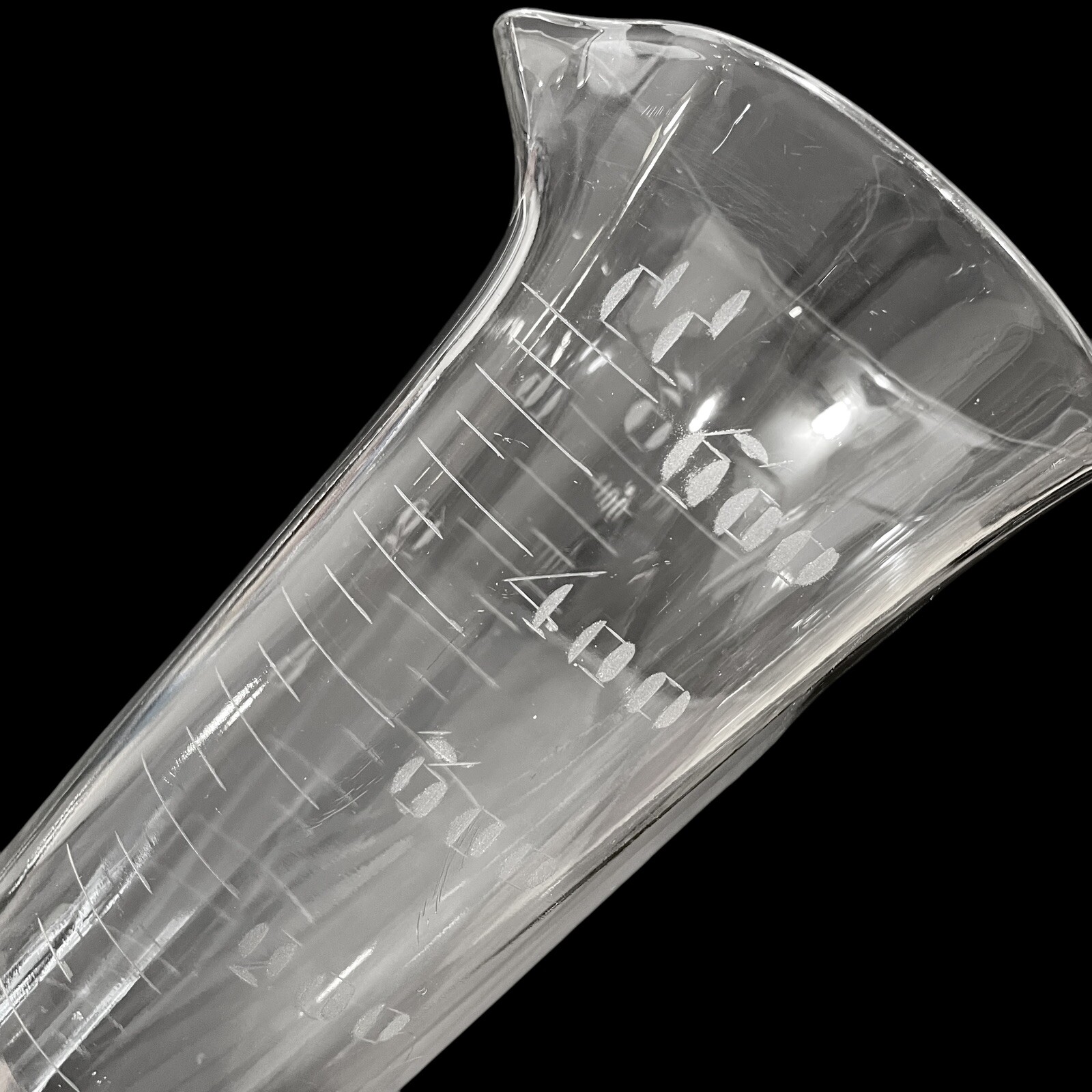 Antique 1900s Whitall Tatum Co Apothecary Glass Beaker – Etched 600cc / 16oz