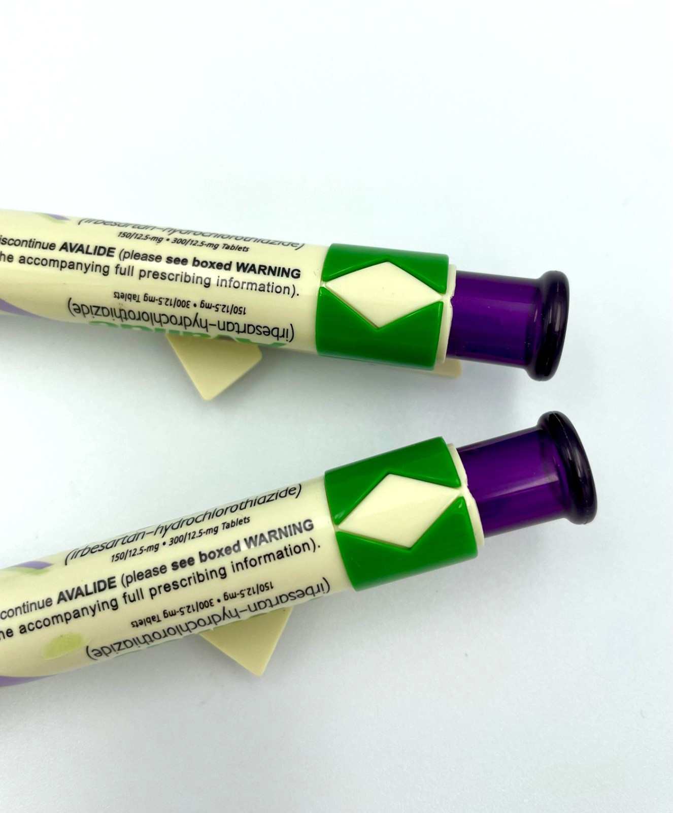 Avalide Check Drug Rep Click Ballpoint Pens Pharma Promo Vintage-Lot of 2-Work!