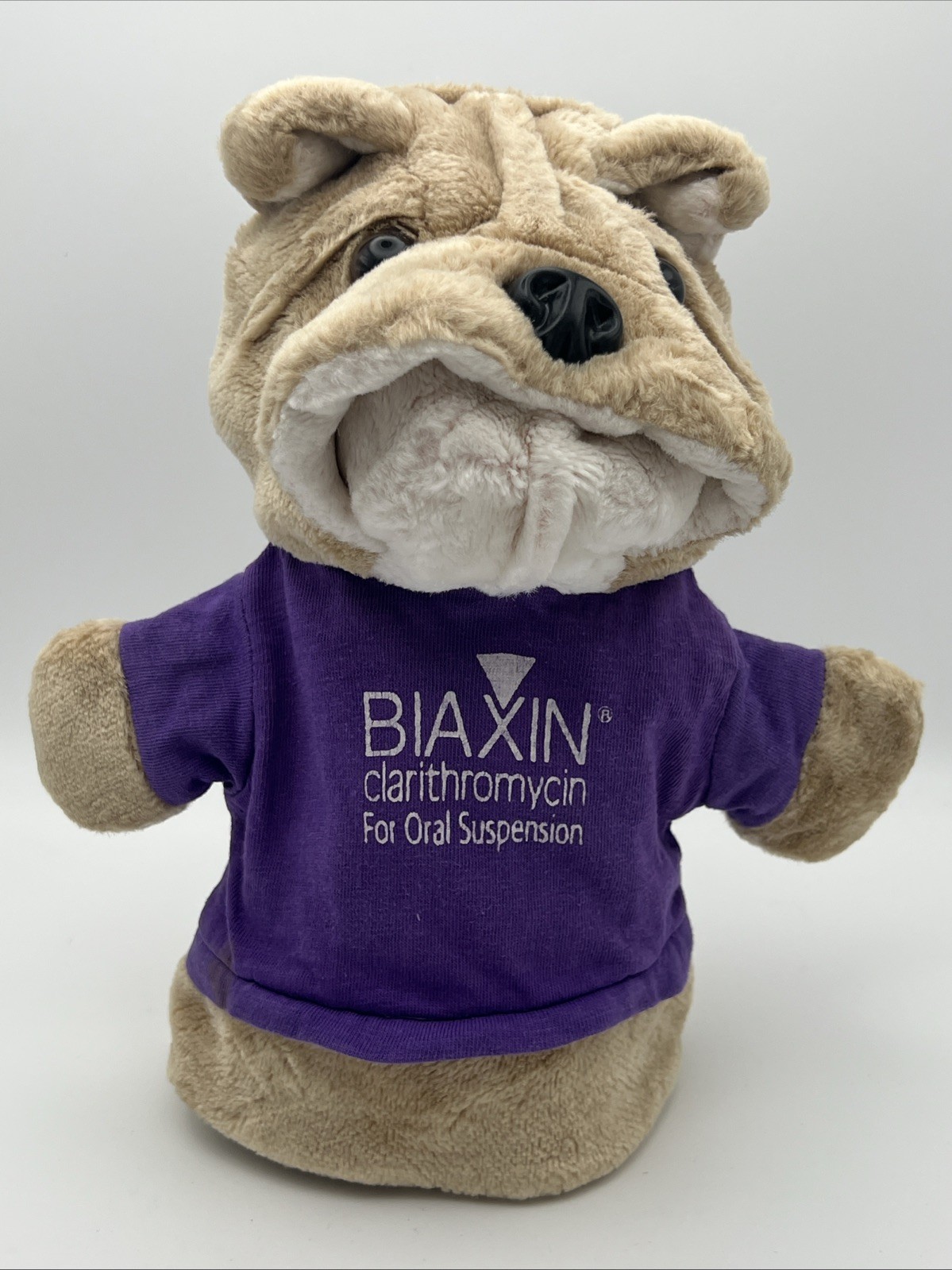 Biaxin Dog Hand Puppet Plush 9.5 Inch Pharma Promo Stuffed Animal Toy