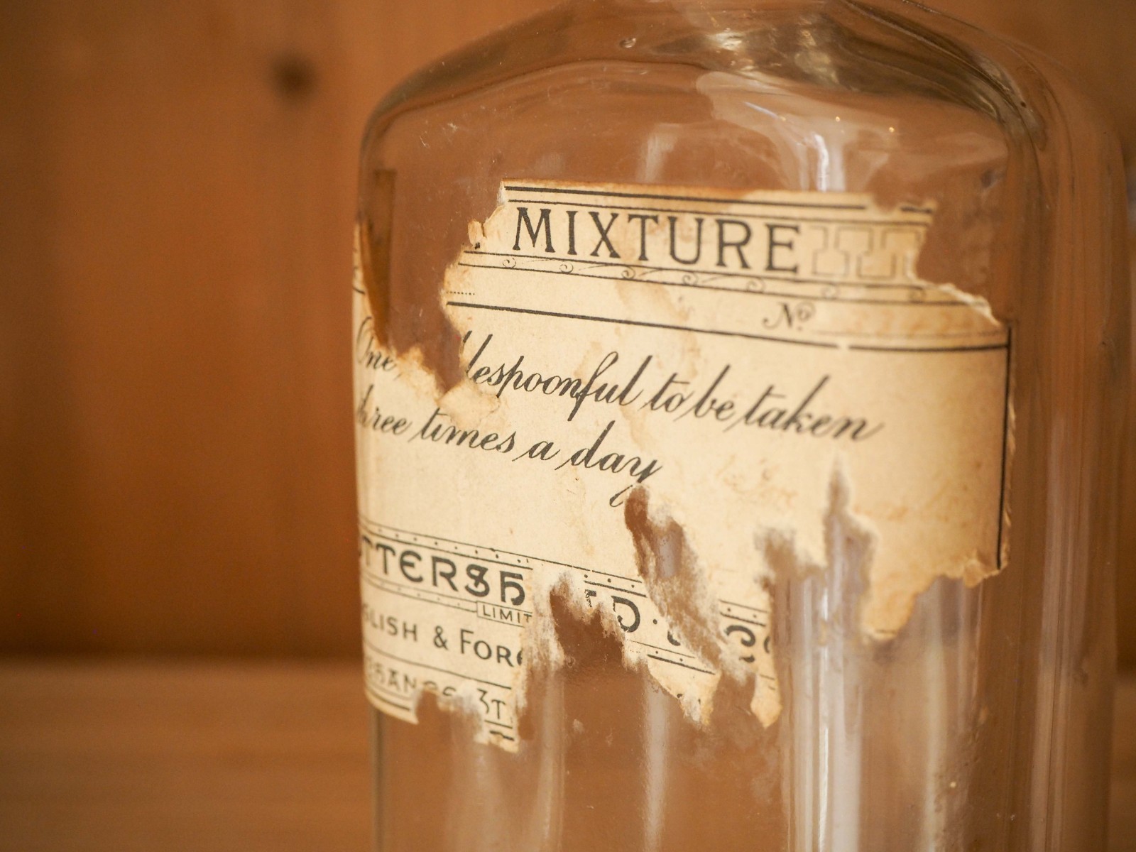 Trio of Vintage / Antique English Apothecary Chemist Bottles (Sold Individually)