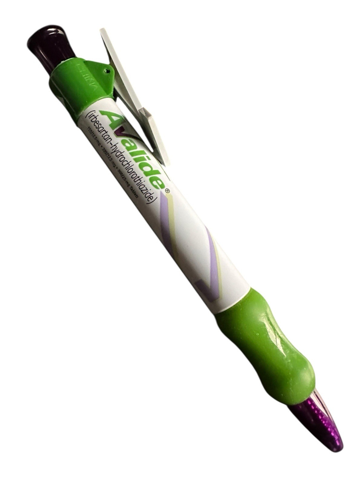 New AVALIDE Drug Rep Ink PEN Collectible Pharmaceutical Advertising Purple Green