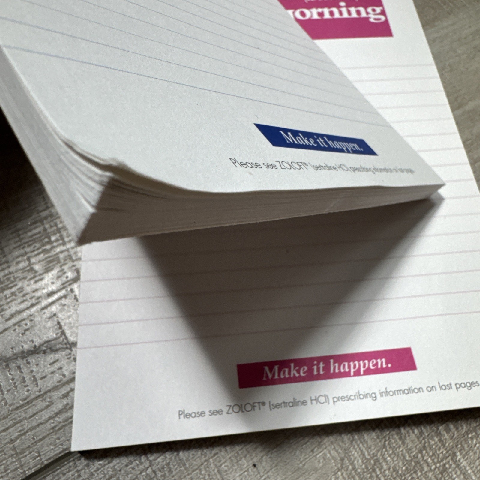 1996 Lot Of 2 Zoloft Pharmaceutical Notepads Advertising Promo drug Rep