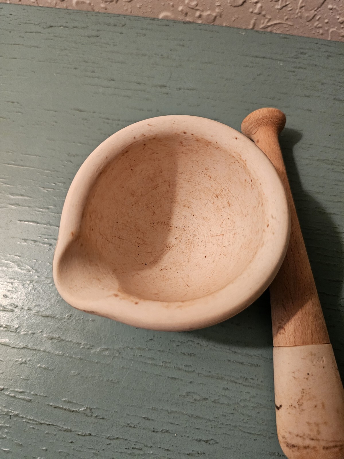 Vintage Warranted Acid Proof Mortar & Pestle-Made In England