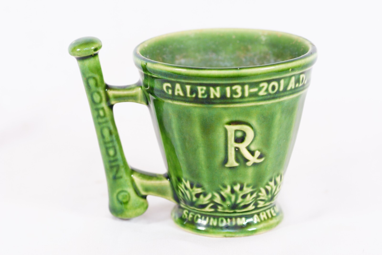 Vintage Pharmaceutical Advertising Coridicin RX Glazed Schering Mug Collectible