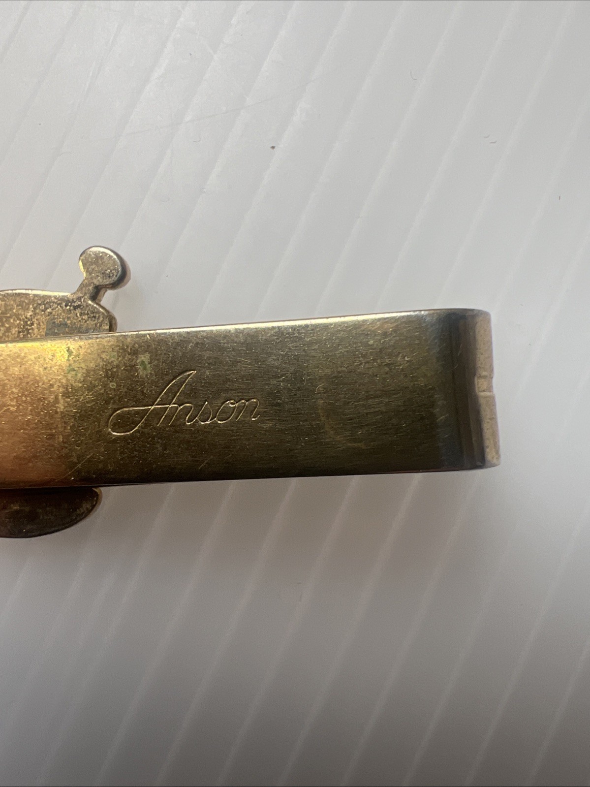 Pharmacy Apothecary Mortar & Pestel Tie Clip Tie Bar Vintage Gold Tone Anson