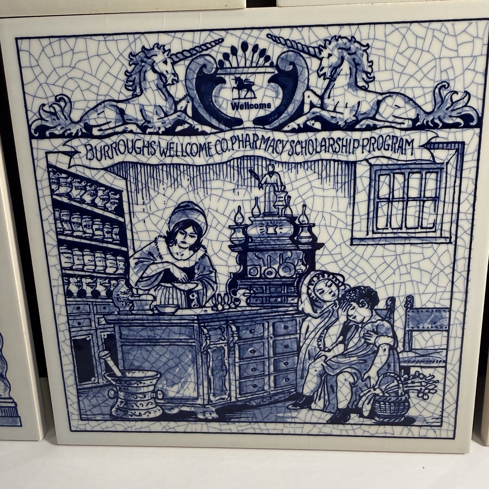Burroughs Wellcome Delft Holland Pharmacy Tiles Set of 5 Ltd Edition 1986-91