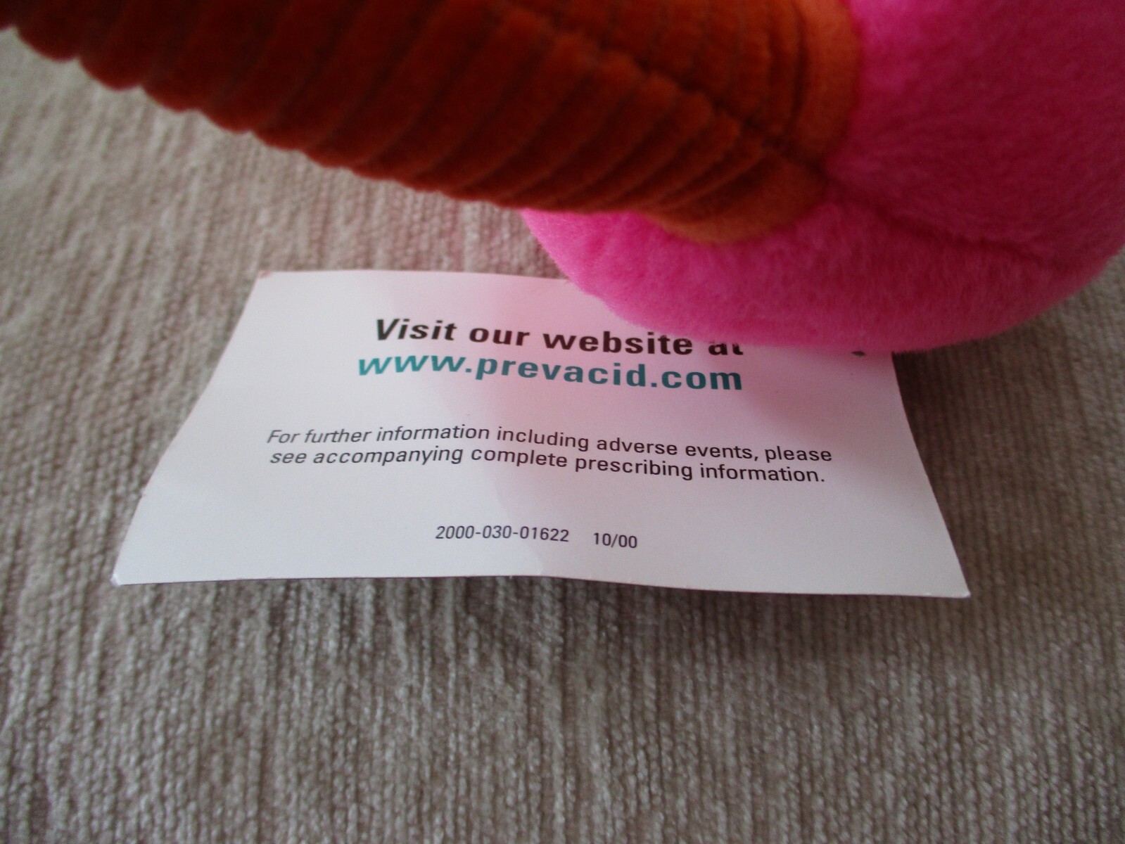 Prevacid Human Stomach Promotional Advertising Plush Drug Rep Promo Stuffed Toy