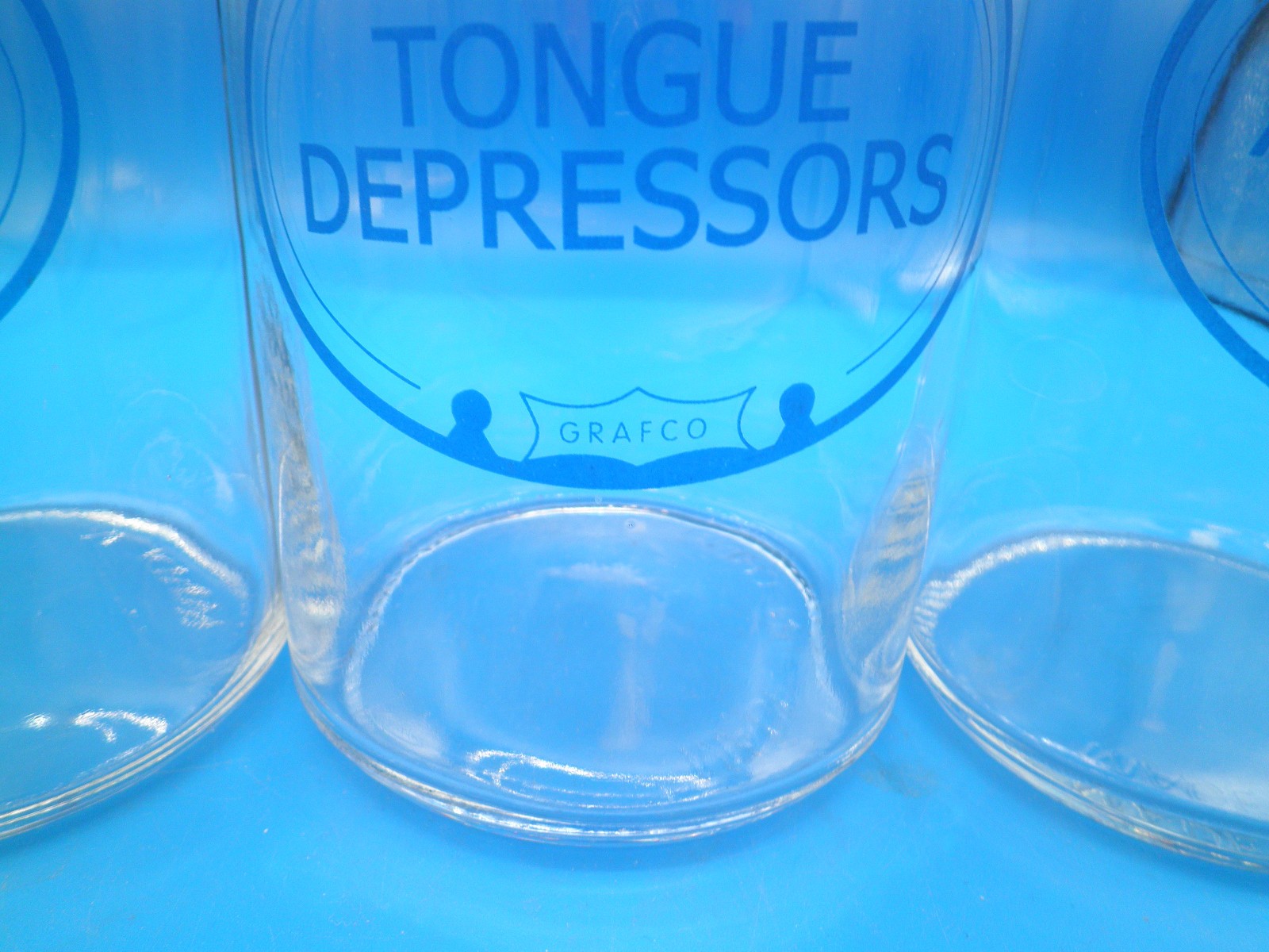 Grafco medical apothecary jars tongue depressors cotton gauze lids