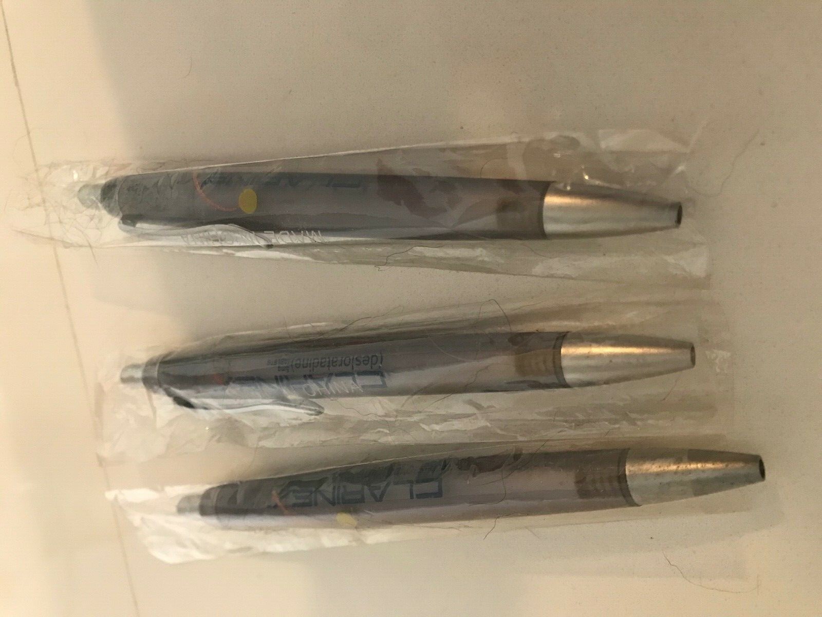 3 New Original Wrapping CLARINEX Pens Grayish Lavender Color with Logo