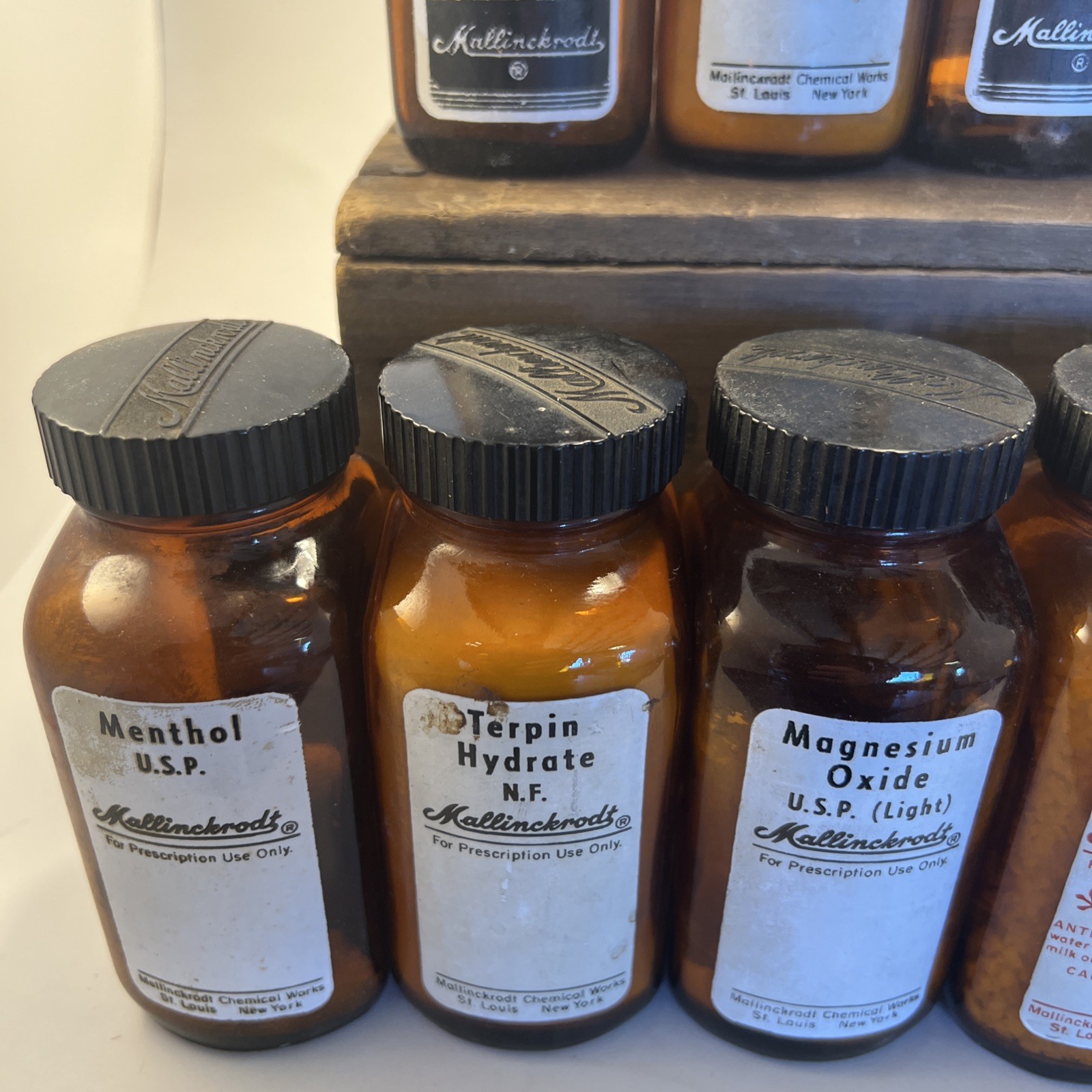 Vintage Apothecary Alchemy Glass Bottles Lot of 14 Pharmacy Chemist Lab Decor