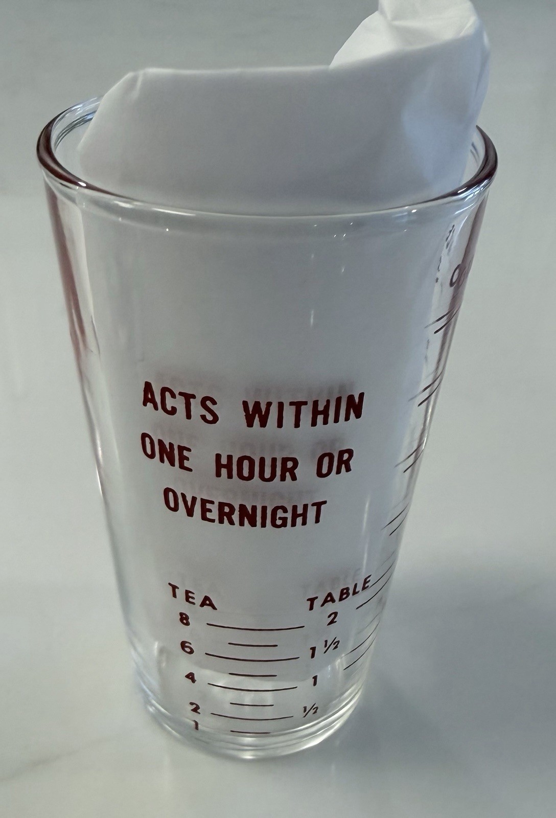 Two Small VINTAGE ADVERTISING MEASURING Glass FLEET LAXATIVE PHOSPHO-SODA