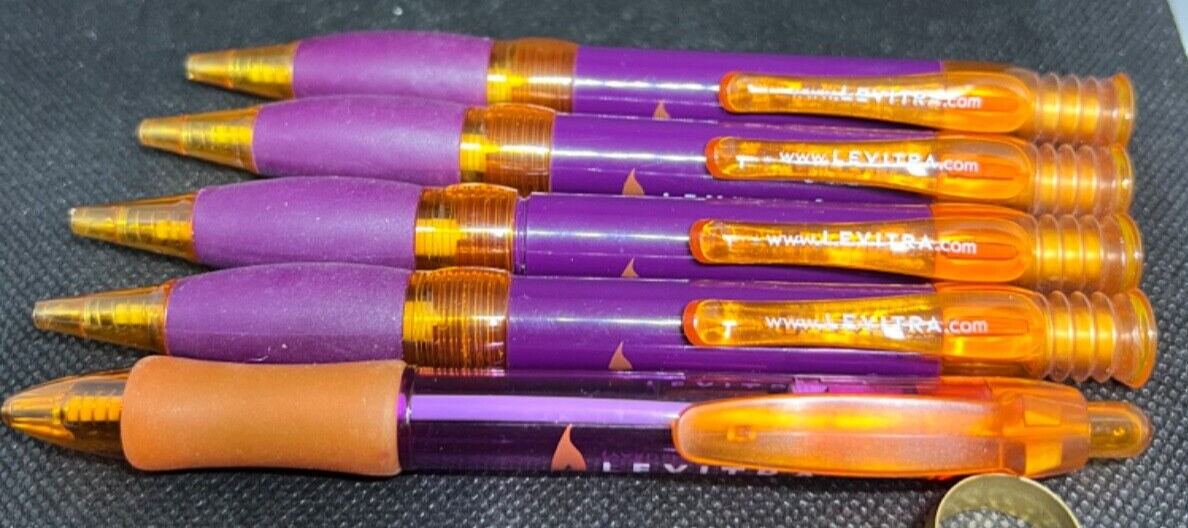 LOT of 5 LEVITRA Medical Drug Rep Pharmaceutical Pens Collectible Advertising