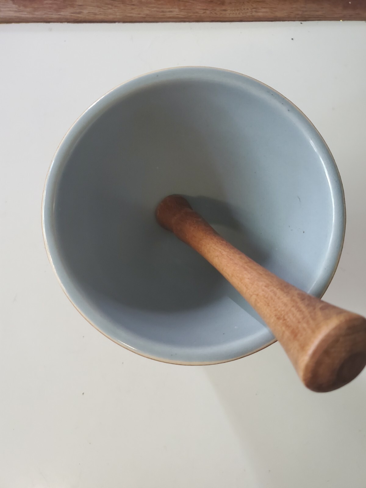 Schering William Procter Jr Rx ceramic mortar and pestle brown Vtg