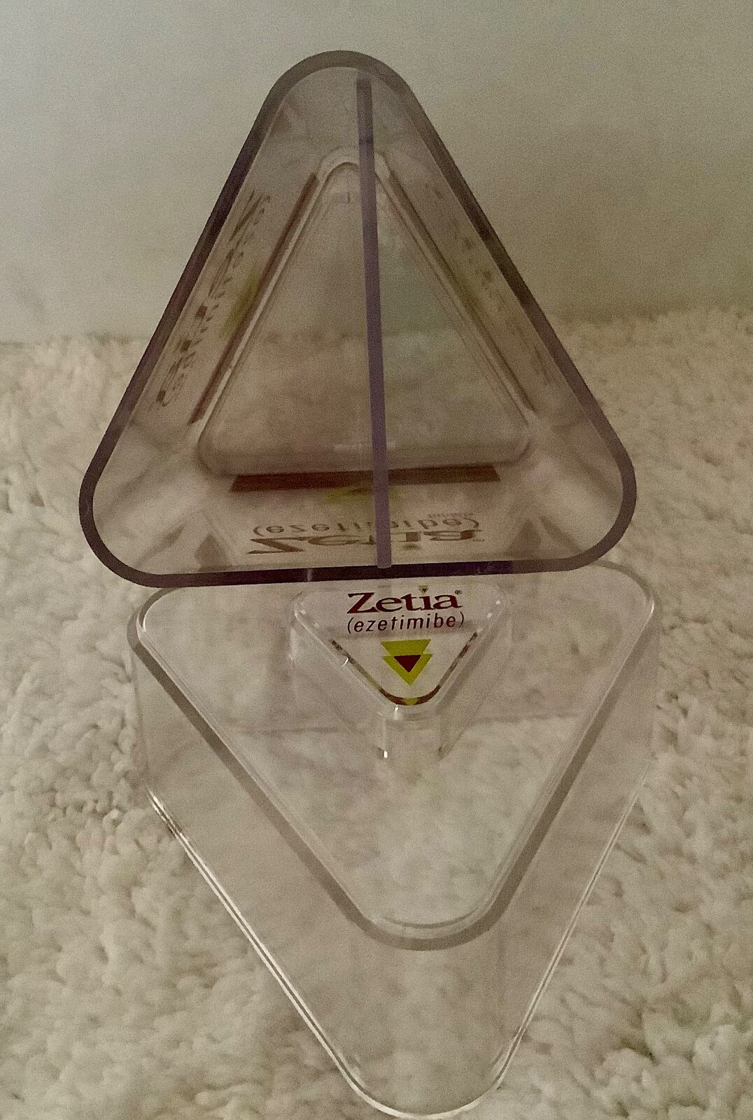 DRUG REP RARE CLEAR ZETIA PLASTIC/ACRYLIC CANISTER