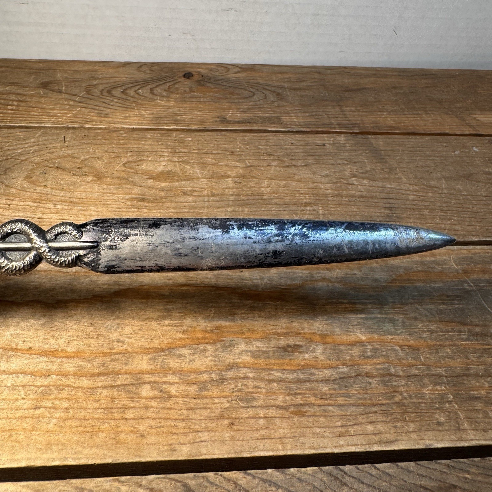 Vintage Letter Opener Caduceus Johnson & Johnson J&J 1961 Metal Advertising