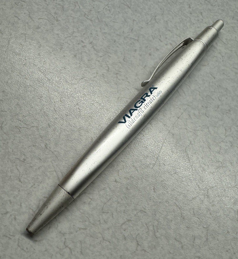 VIAGRA PENS Lot of 2 Metal Ball Point & Plastic Pharmaceutical Promo – Lot of 2