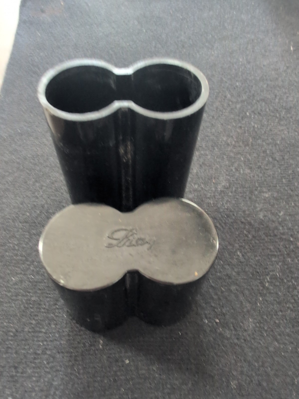 Vintage Eli Lilly Black Ebonite Pharmaceutical Vial Holder 5 1/2″ Tall and 3″…