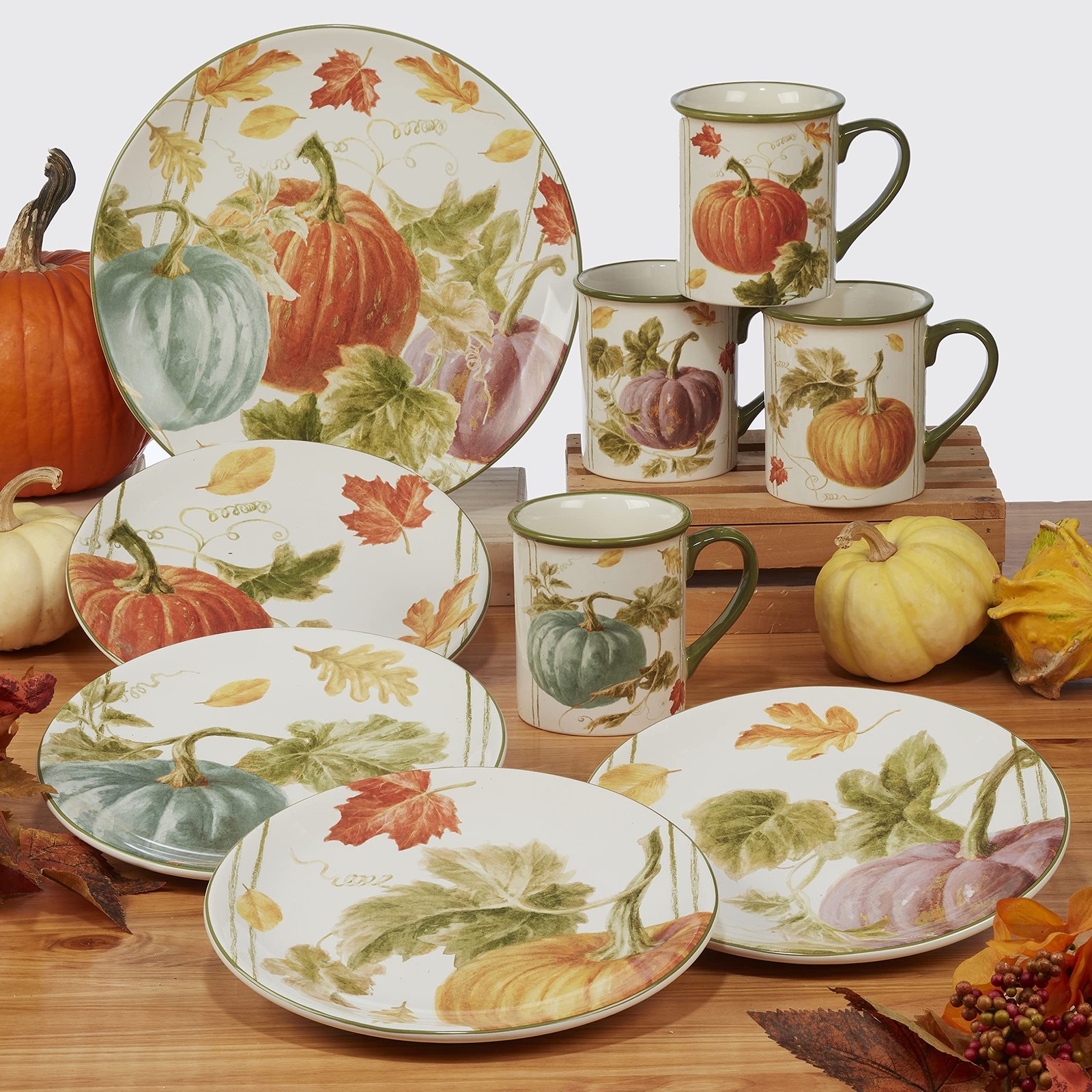 Certified International Autumn Harvest 16 oz. Mugs, Set of 4 16 Ounces