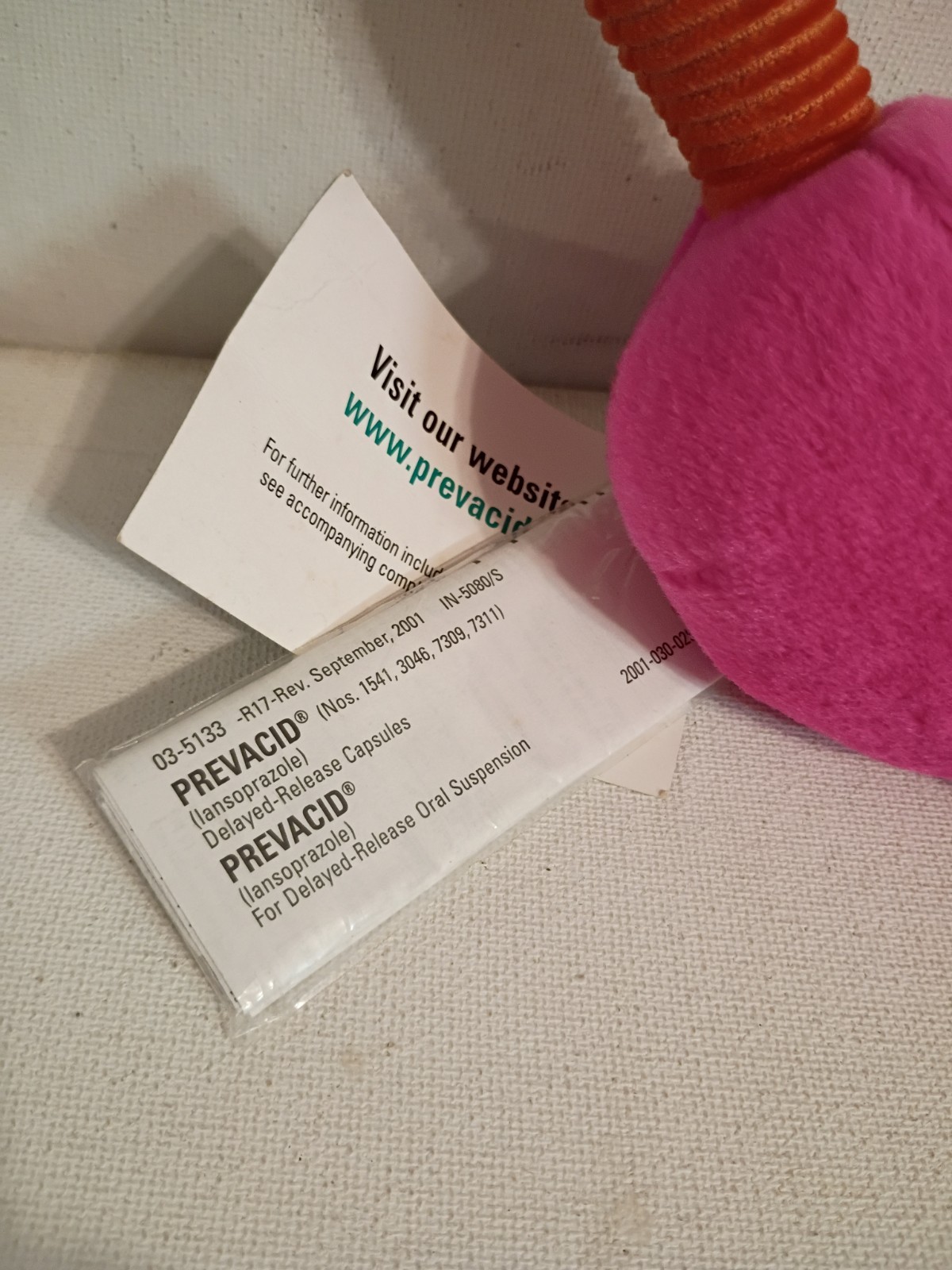 Prevacid Stomach 6” Plush Pharmaceutical Rep Collectible Plush W Original Tags