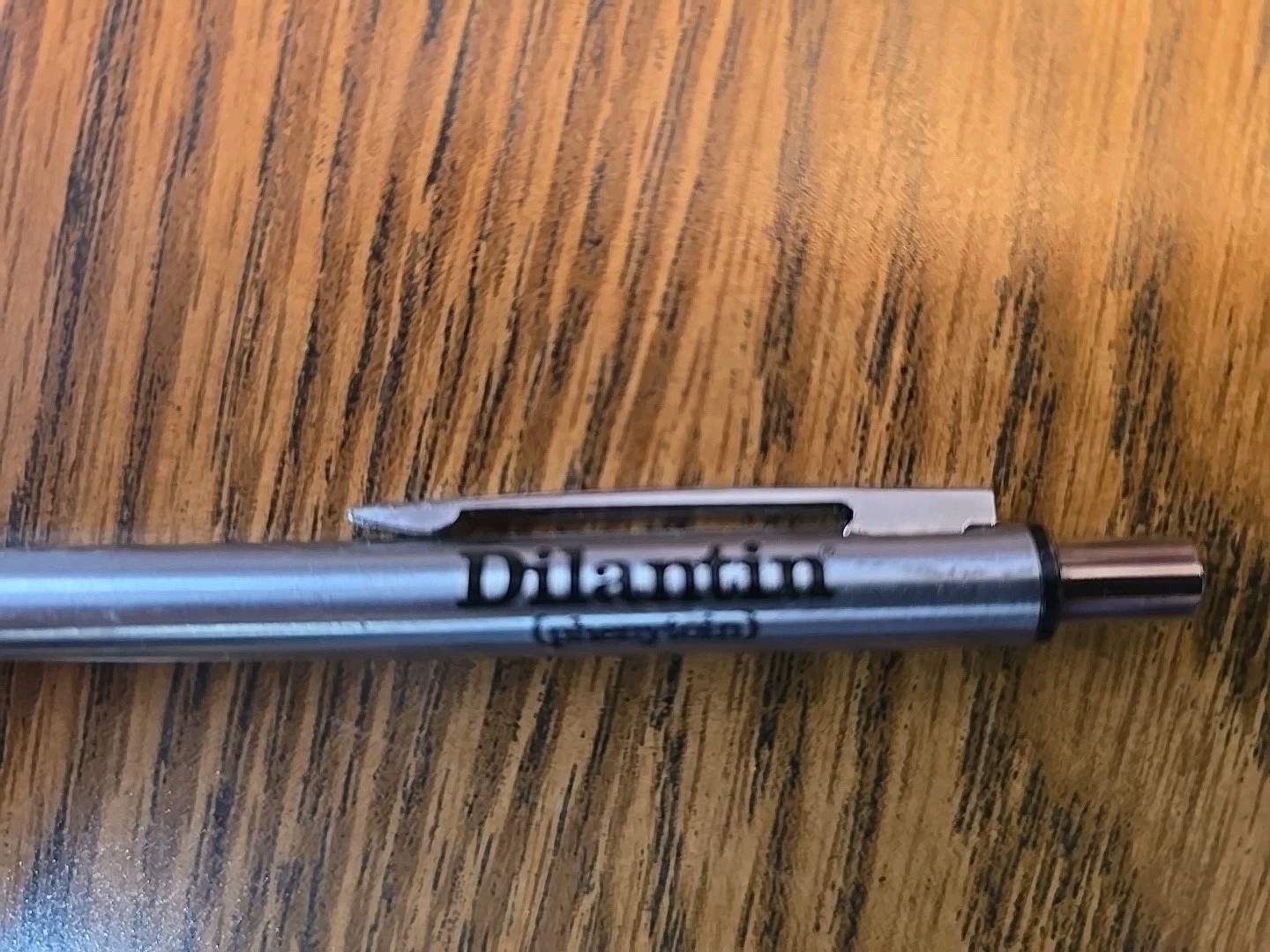 Dilantin Thin Silver Metal PEN Pharmaceutical Drug Rep Promo Vintage
