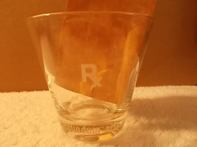 William Proctor Jr RX Secundum Artem Etched Drinking Glass Barware