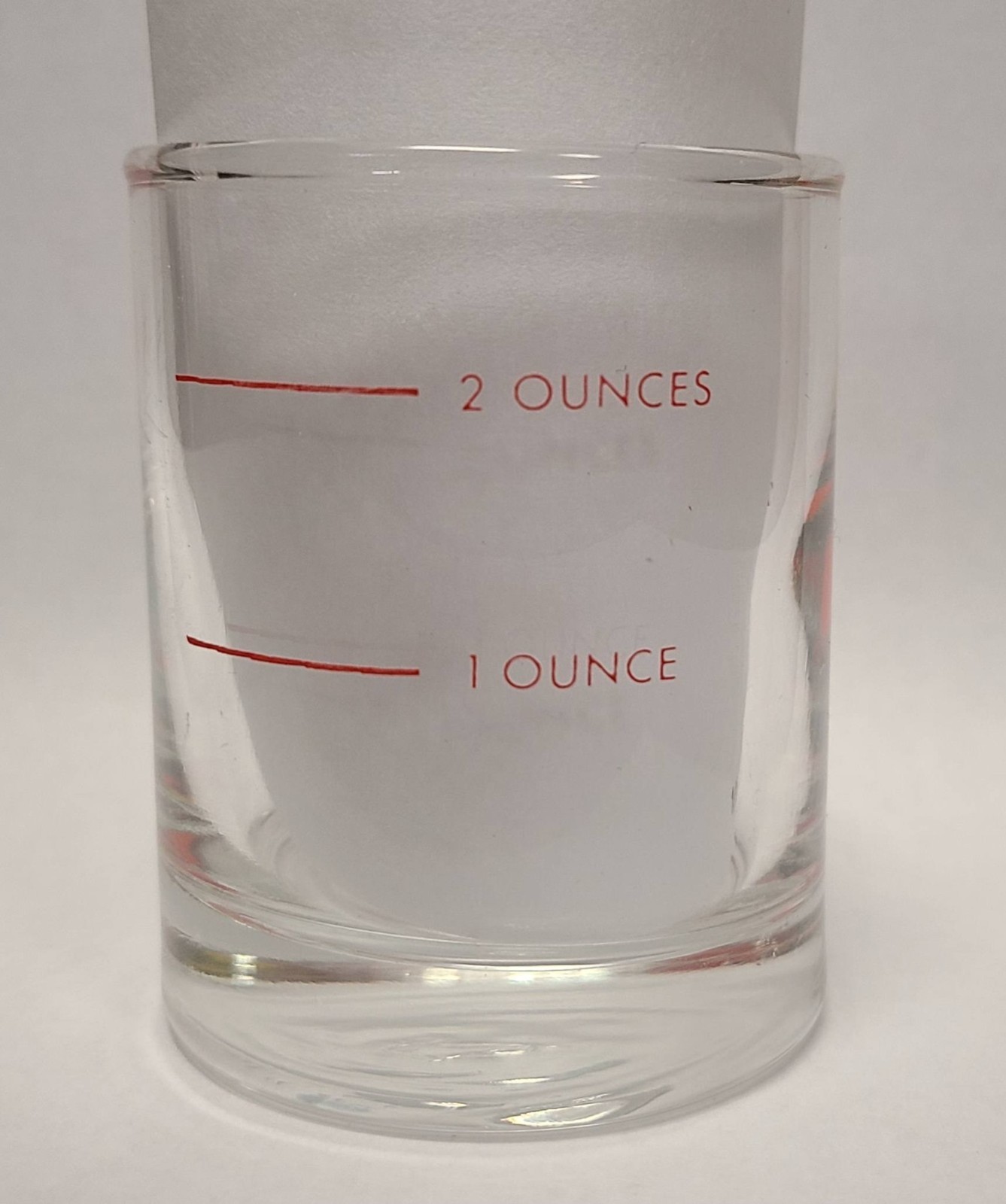 SPARINE WYETH Shot Glass Measuring Cup Vintage Red Dots 2 oz