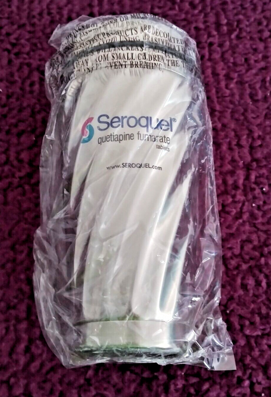 Seroquel Pharmaceutical Drug Rep Coffee Tumbler, Still in original Box