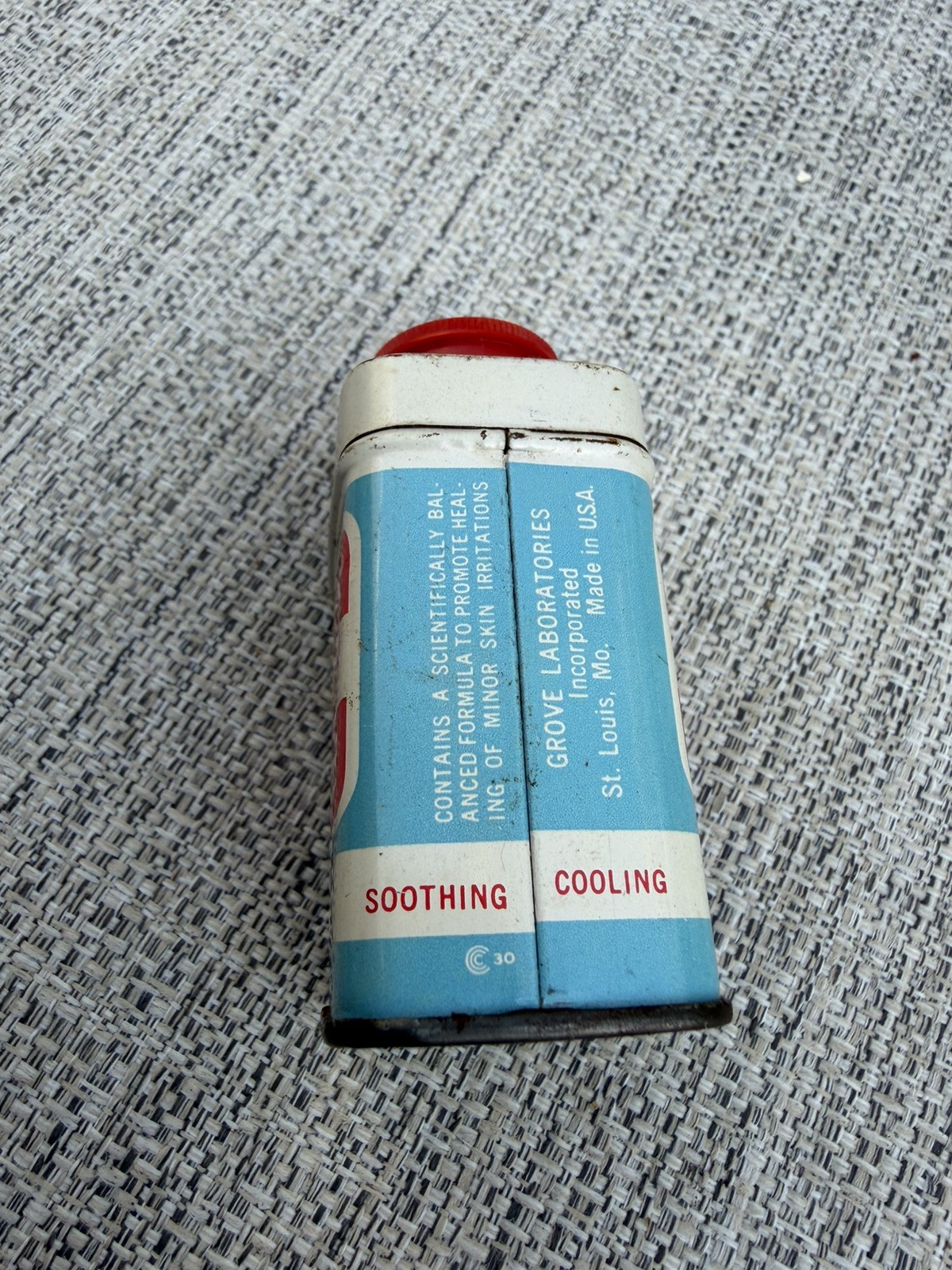RARE vintage 1960s AMMENS Medicated Powder TIN can pharmaceutical GROVE LABS med