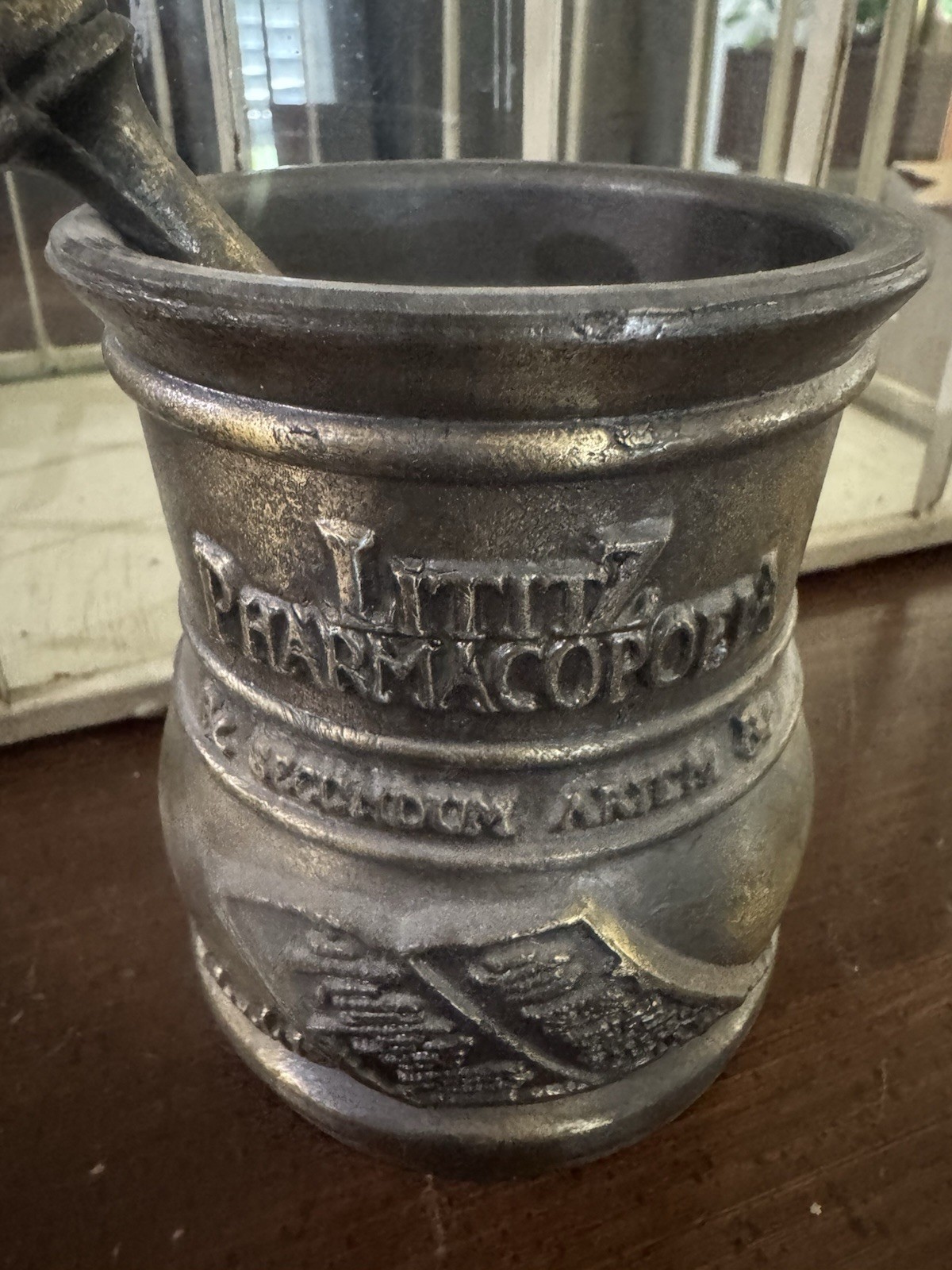 Vtg Lititz Pharmacopoeia Mortar And Pestle Pharmacist Latin 1983 Apothecary