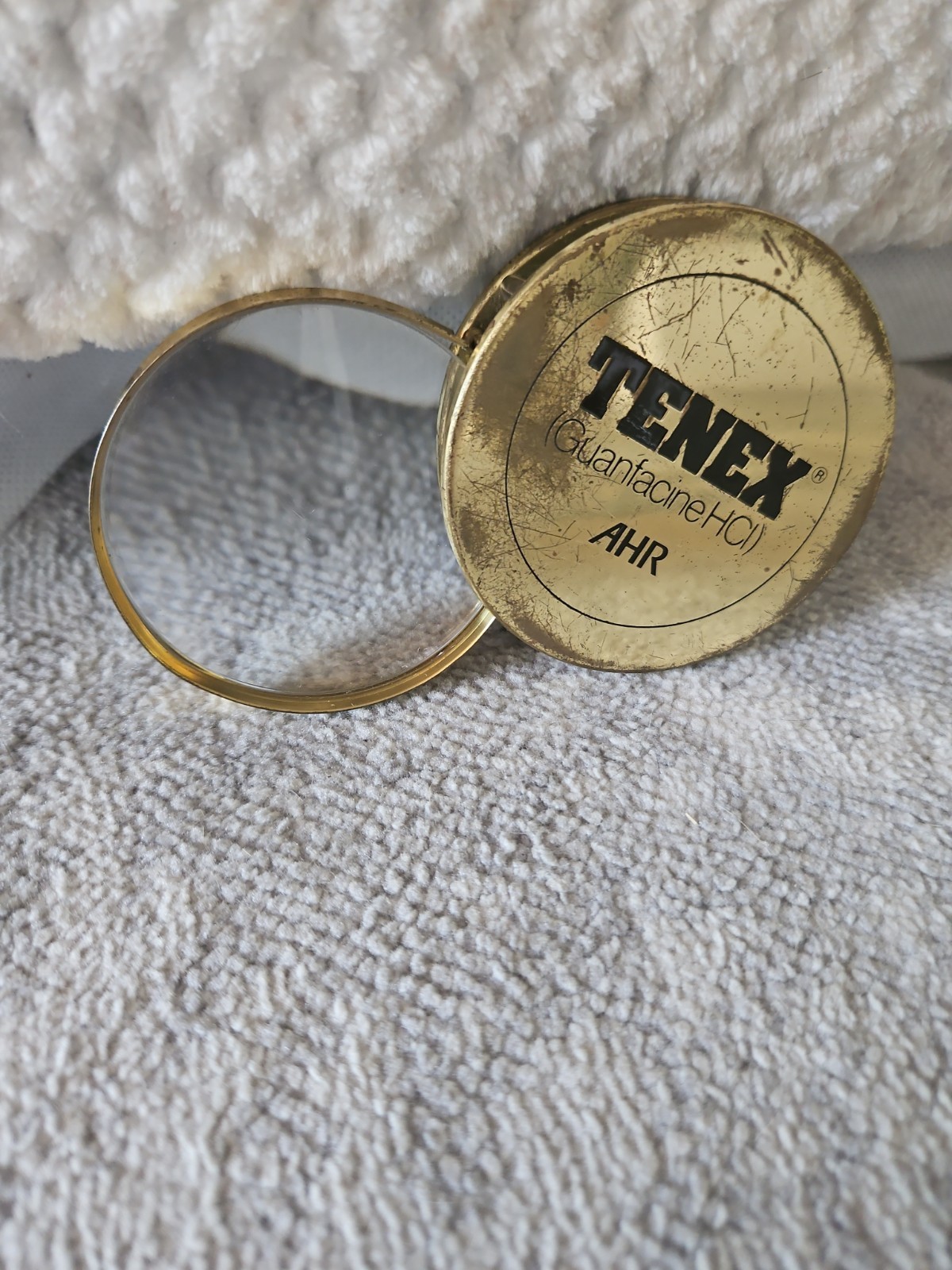 Vintage Tenex Guanfacine Prescription Drug Rep Brass Magnifying Glass