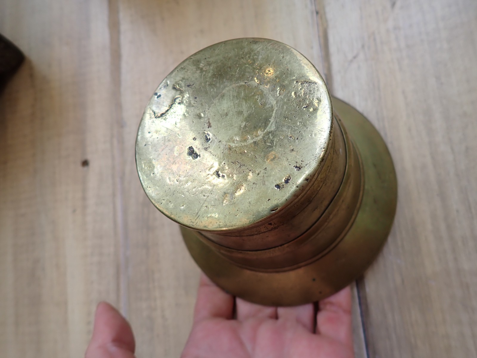 Antique Brass Apothecary Mortar circa 19th Century Great Patina!
