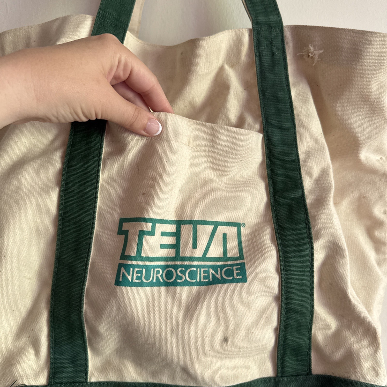 Vintage Pharmaceutical Promo Canvas Cotton Tote Bag Copaxone Teva Neuroscience