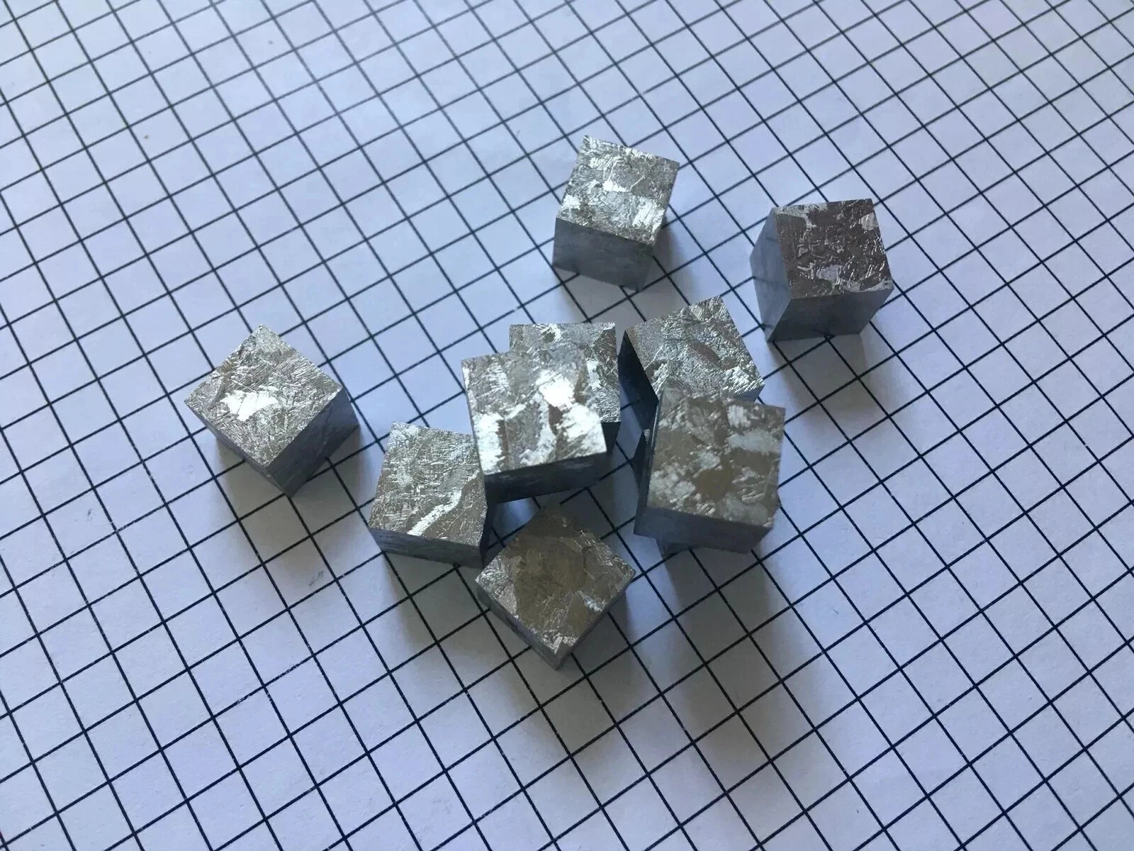Titanium metal cube small etched crystal periodic table element collection