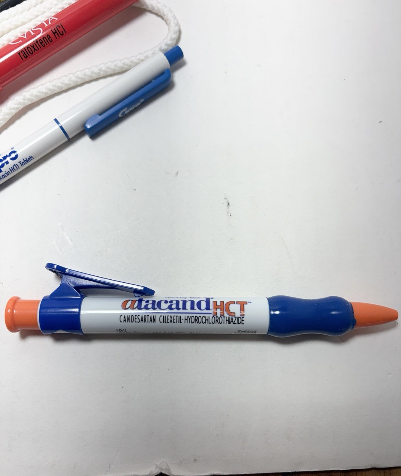 LOT OF 6 Pharmaceutical Drug Rep Medical Advertising Promo Pens Cipro Evista