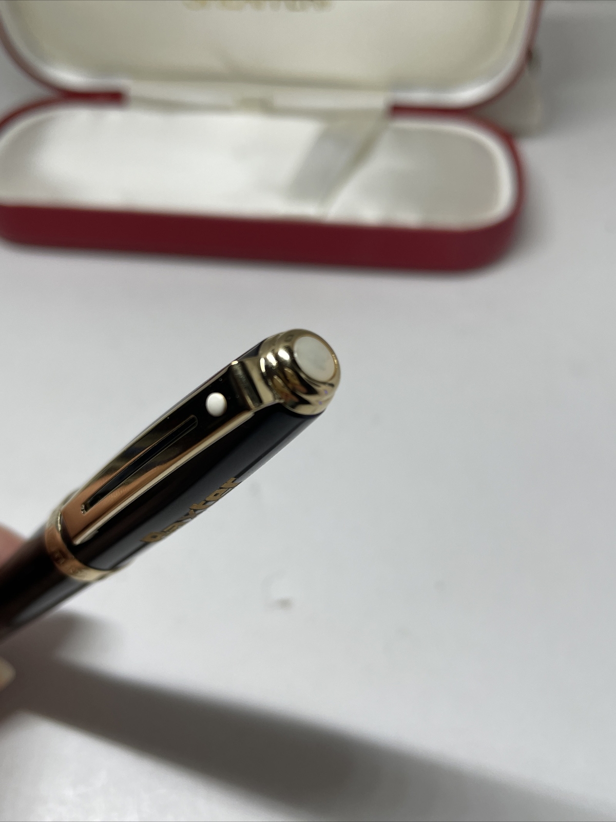 Sheaffer White Dot Ballpoint Pen w/Case BAXTER Pharmaceutical Drug Advertising
