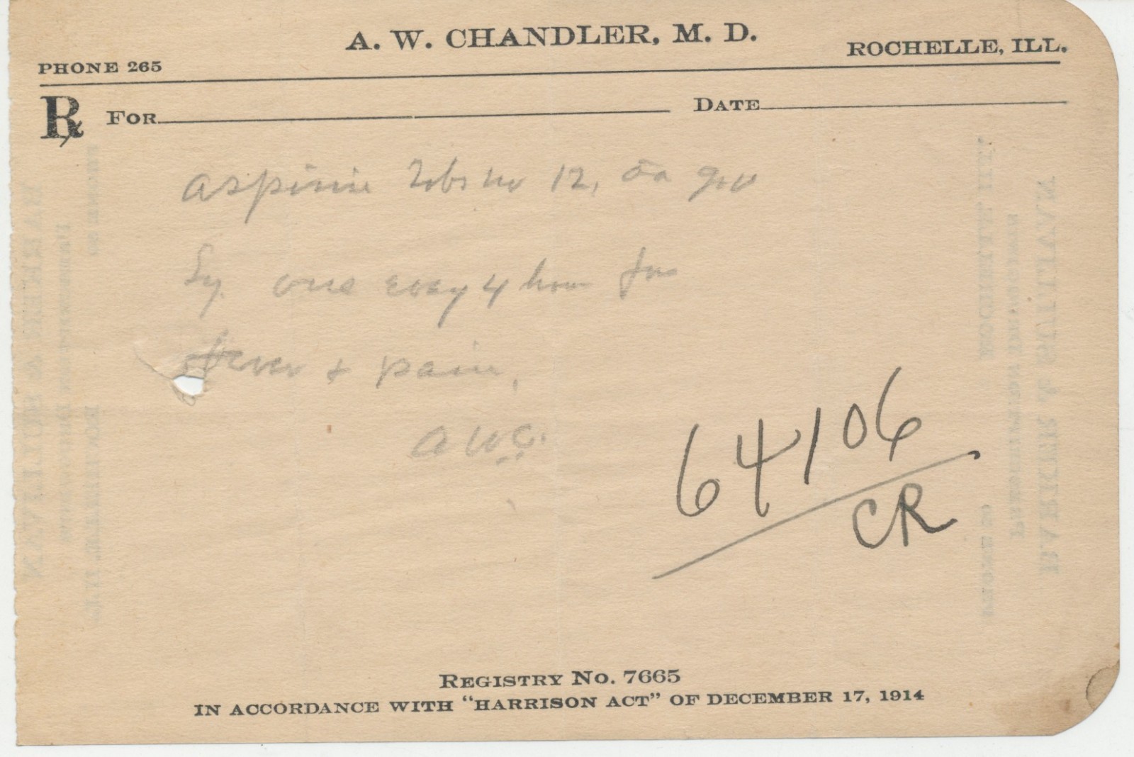 1908-1915 Illinois Doctor Prescription Lot Ashton Rochelle Medical Ephemera 7 pc