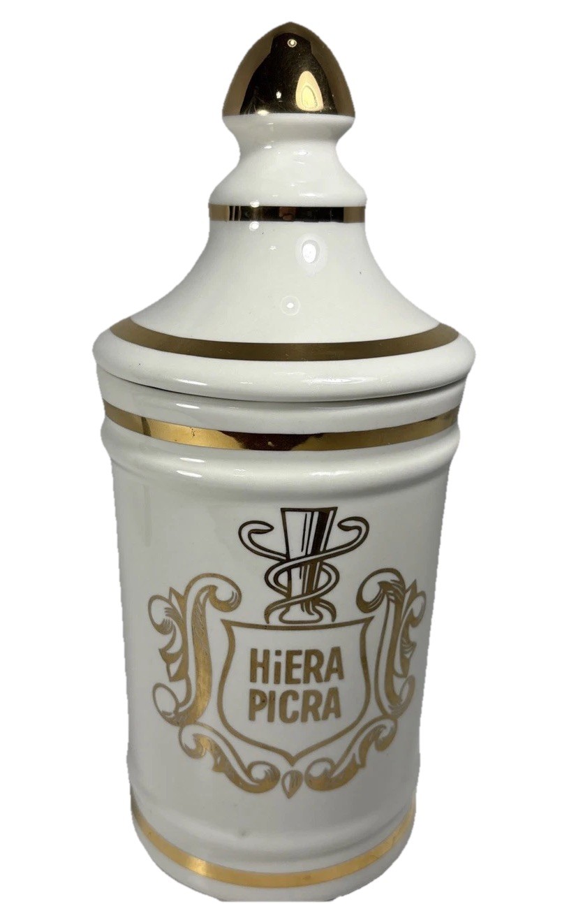 Vintage Pharmacy HiERA PICRA Apothecary Canister Jar Owens Illinois