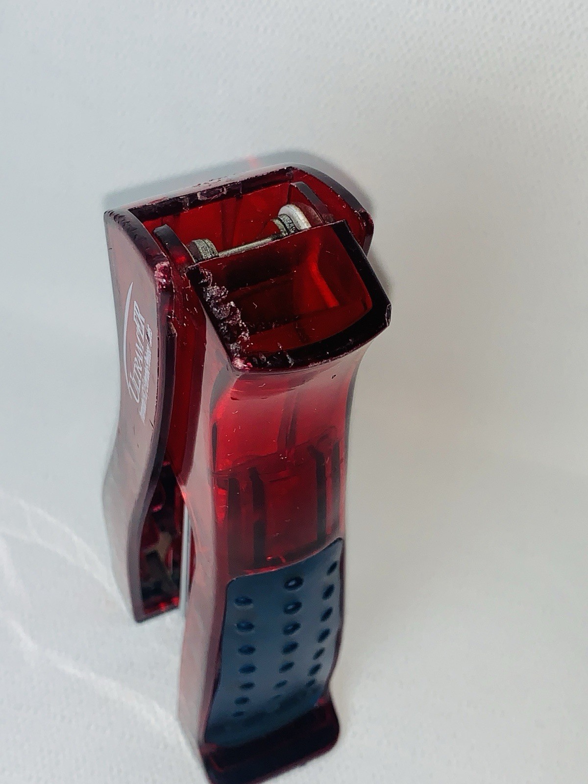 Ultram ER Drug Rep Promo Stapler – Red Translucent Stand-Up Ergonomic Squeeze